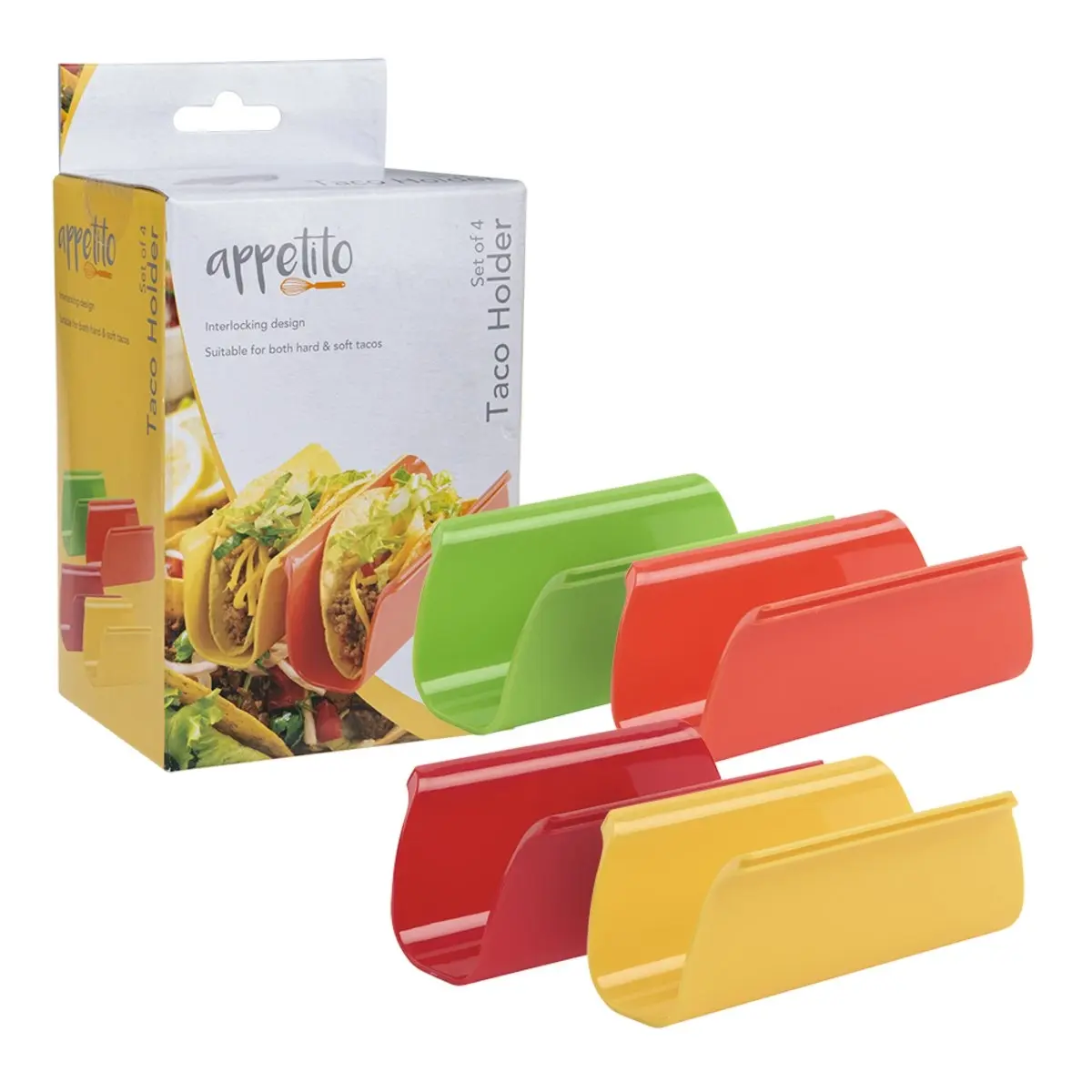 Appetito Taco Holder Set 4