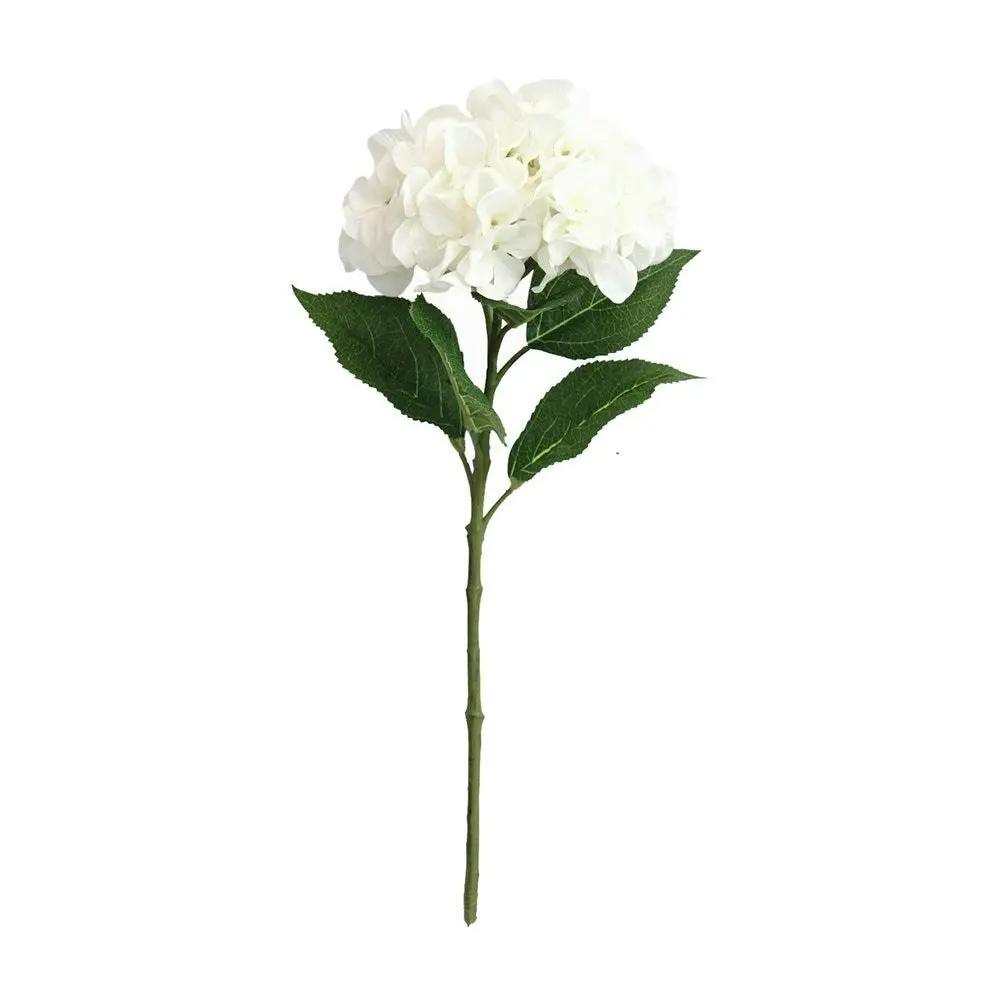 55cm Artificial Hydrangea Stem - WHITE