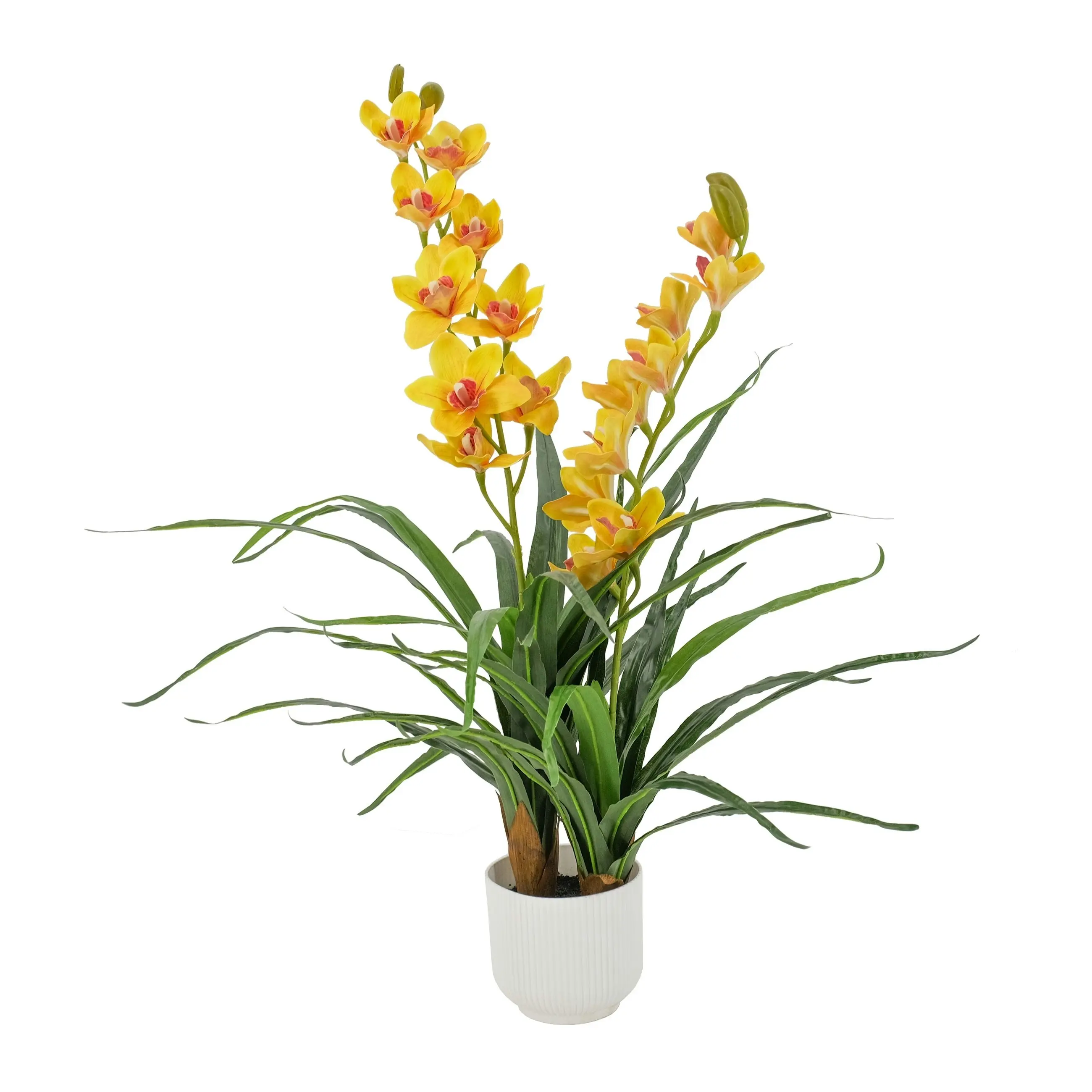 Artificial Yellow Dancing Orchid Flowers Plant 90cm