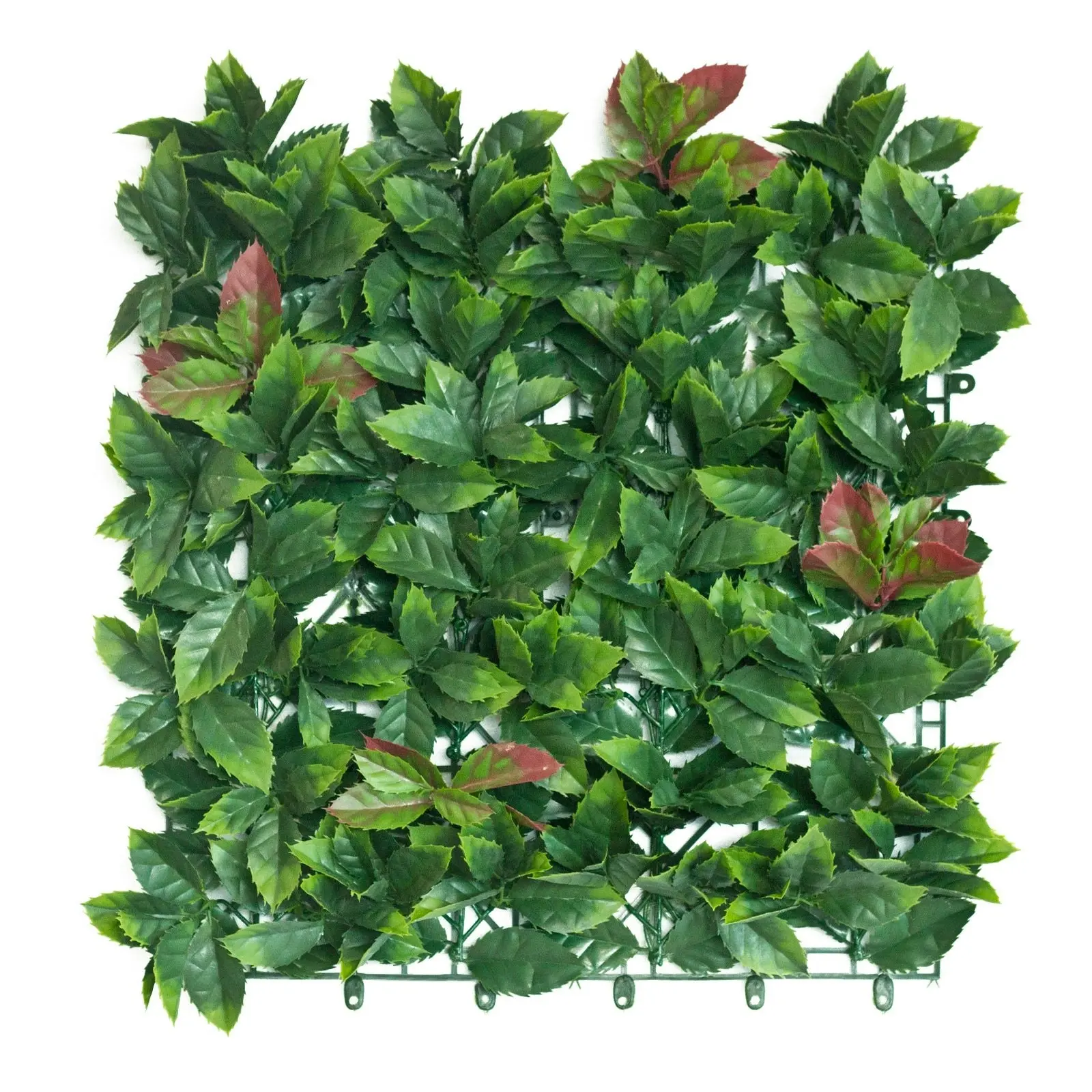 Artificial Red Photinia Hedge 50x50cm