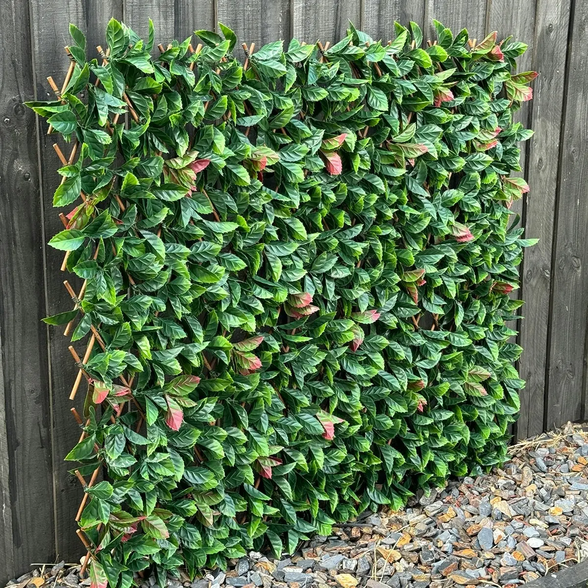 Expanding Trellis - Artificial Red Photinia leaves Outdoor 180 x 90cm