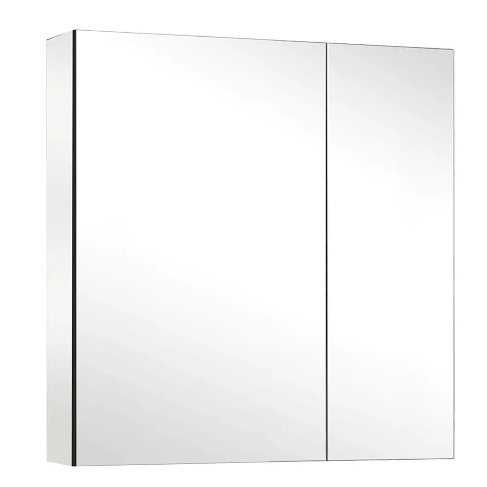 Viviendo Bathroom Shaving Mirror Cabinet Vanity Cabinets Stainless Steel 72 x75 cm 2 Door