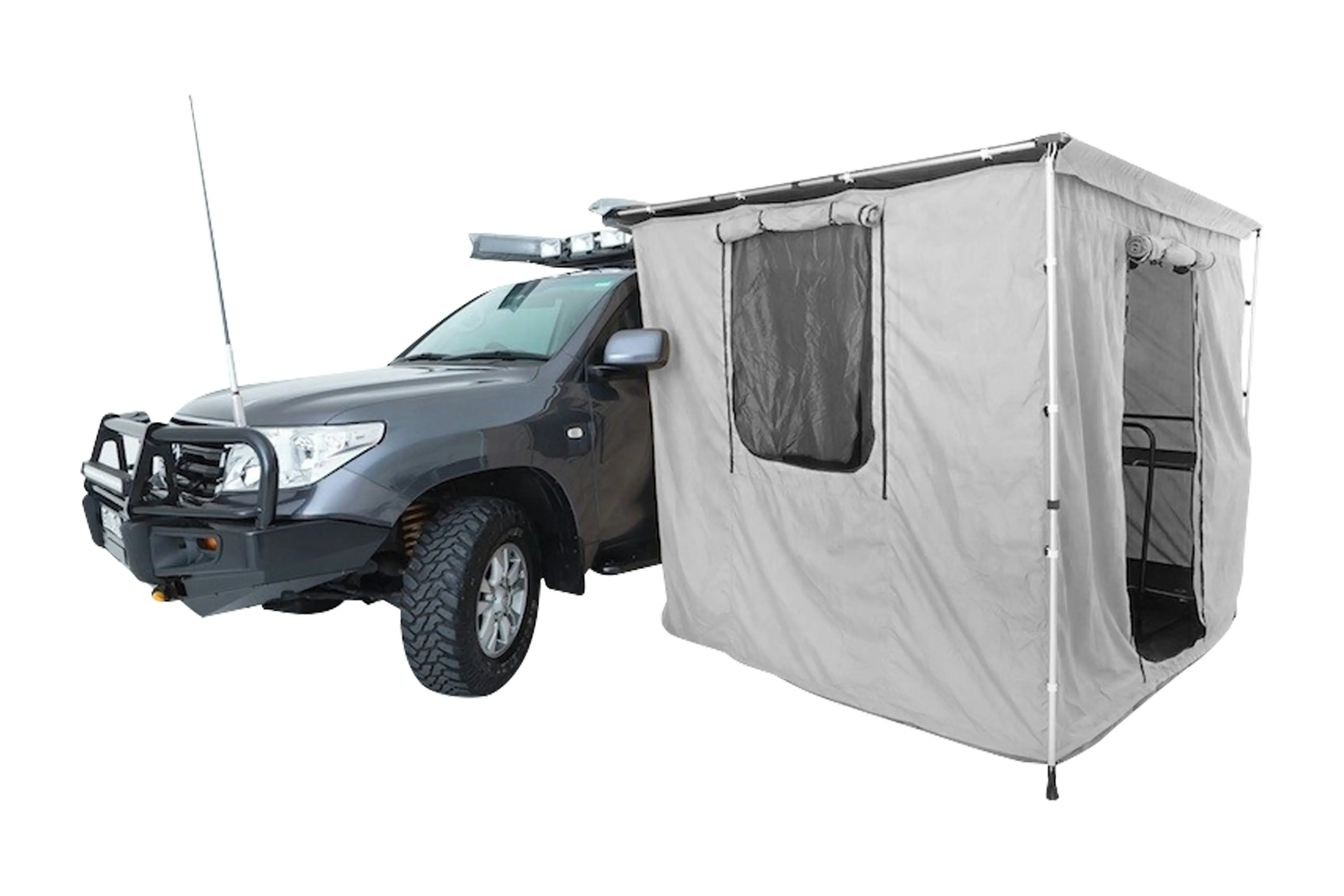 Thorny Devil™ Frontier Universal Deluxe 600D 2.5x2.5 Side Awning Room Tent with Floor Doors and Windows fits most 2.5M x2.5M Awnings