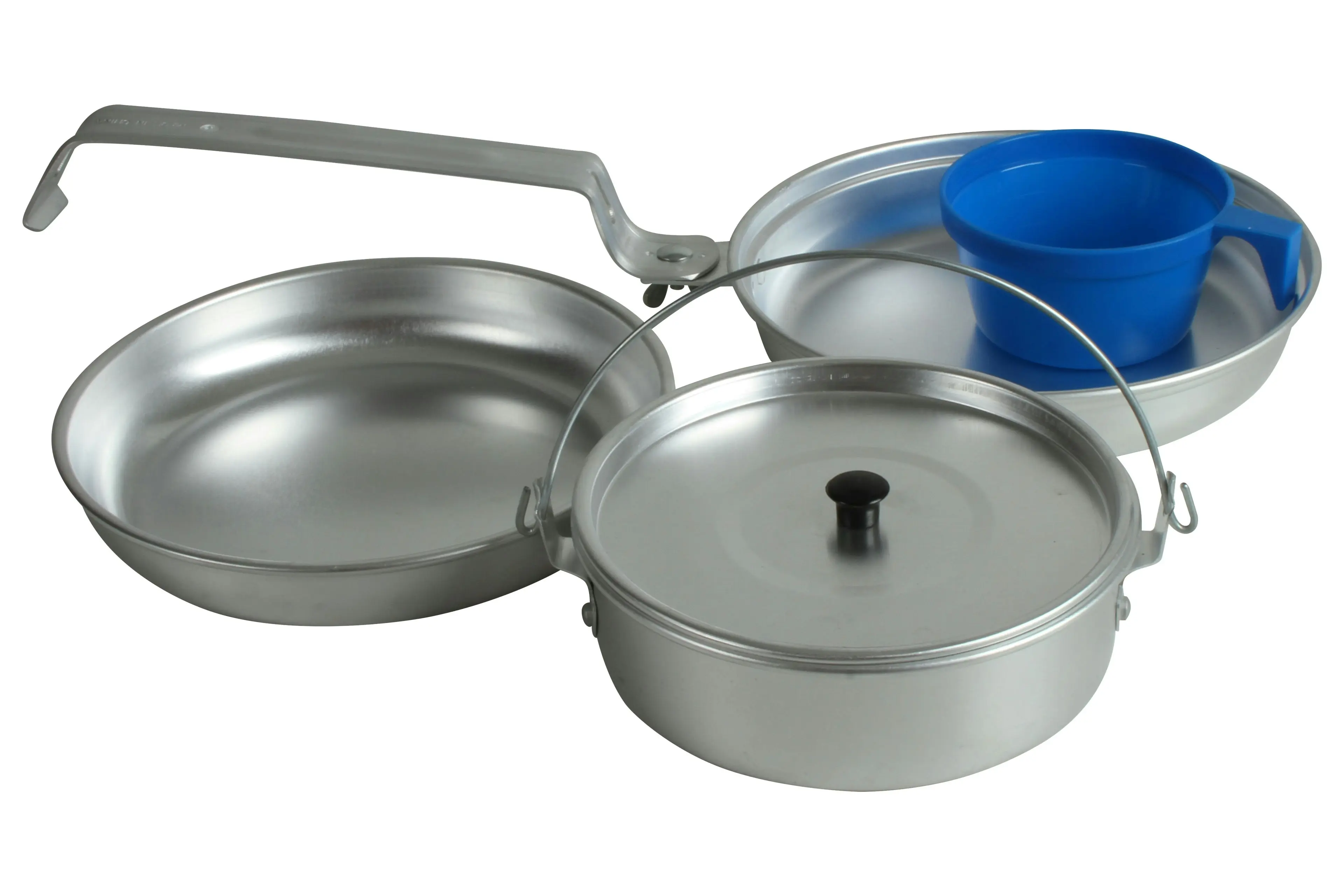 Wildtrak™ Hiker 1P Essential Mess Cooking Kit Aluminum Pots Frypan and Drinking Cup