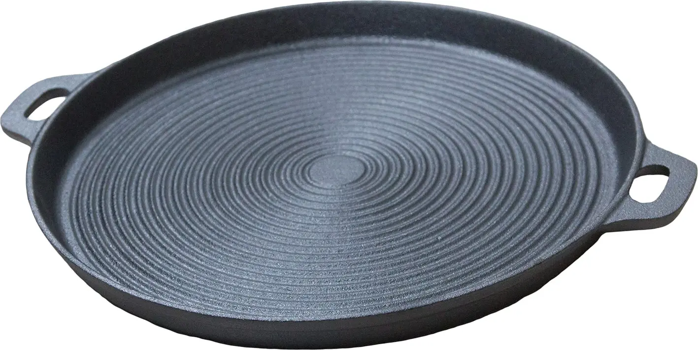 Round Ribbed Cast Iron Bbq Plate