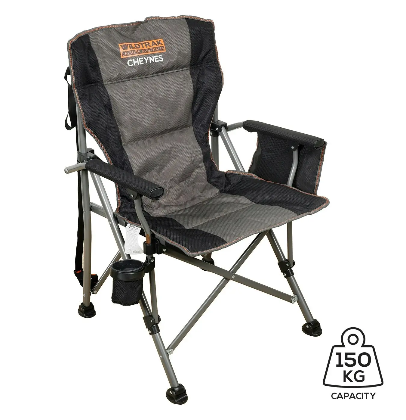 Cheynes Solid Arm Chair with Pocket & Self-Levelling Feet for Camping & Events (Folding Chair + Carry Bag)