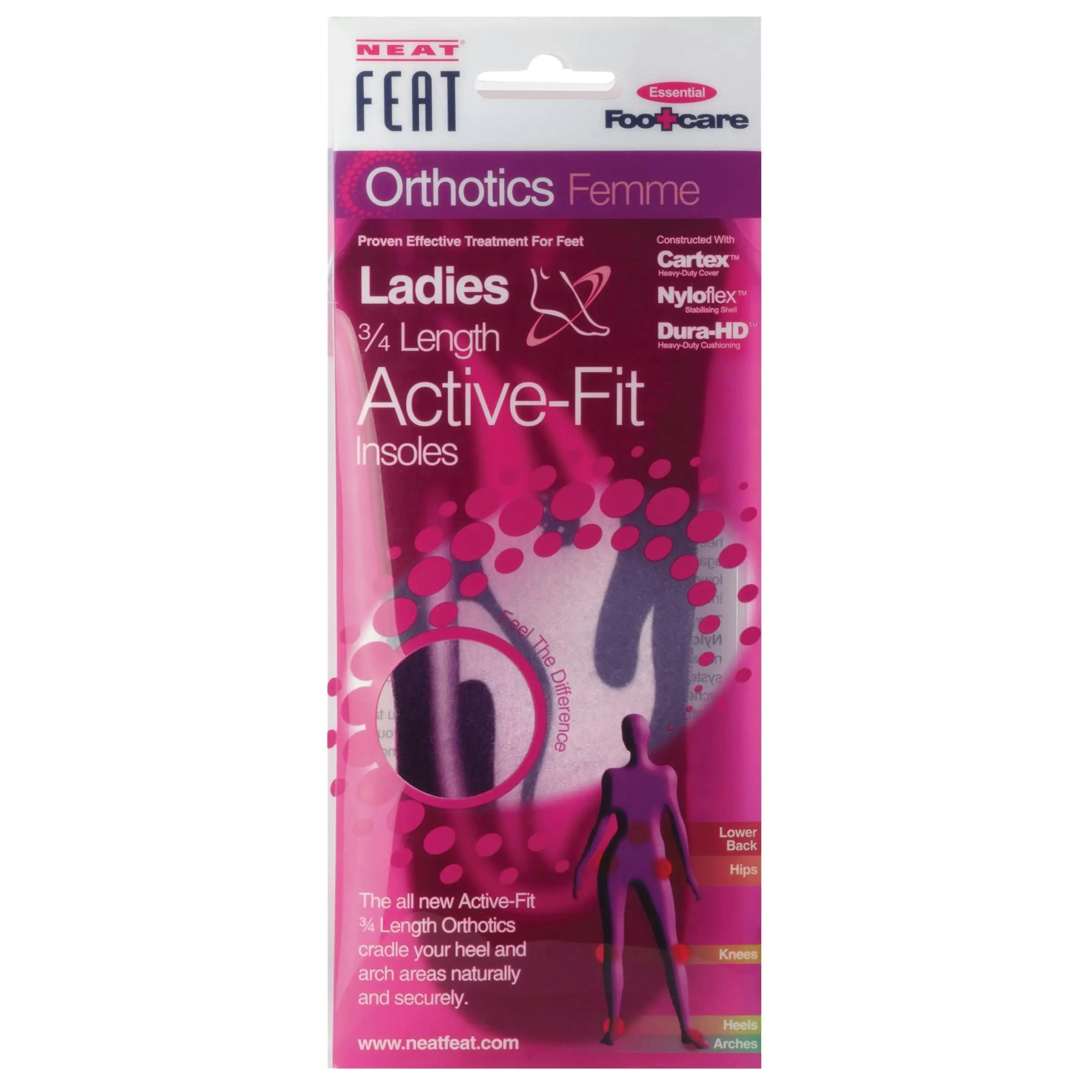 NEAT Feat Orthotics Ladies 3/4 Active Fit Insoles Large