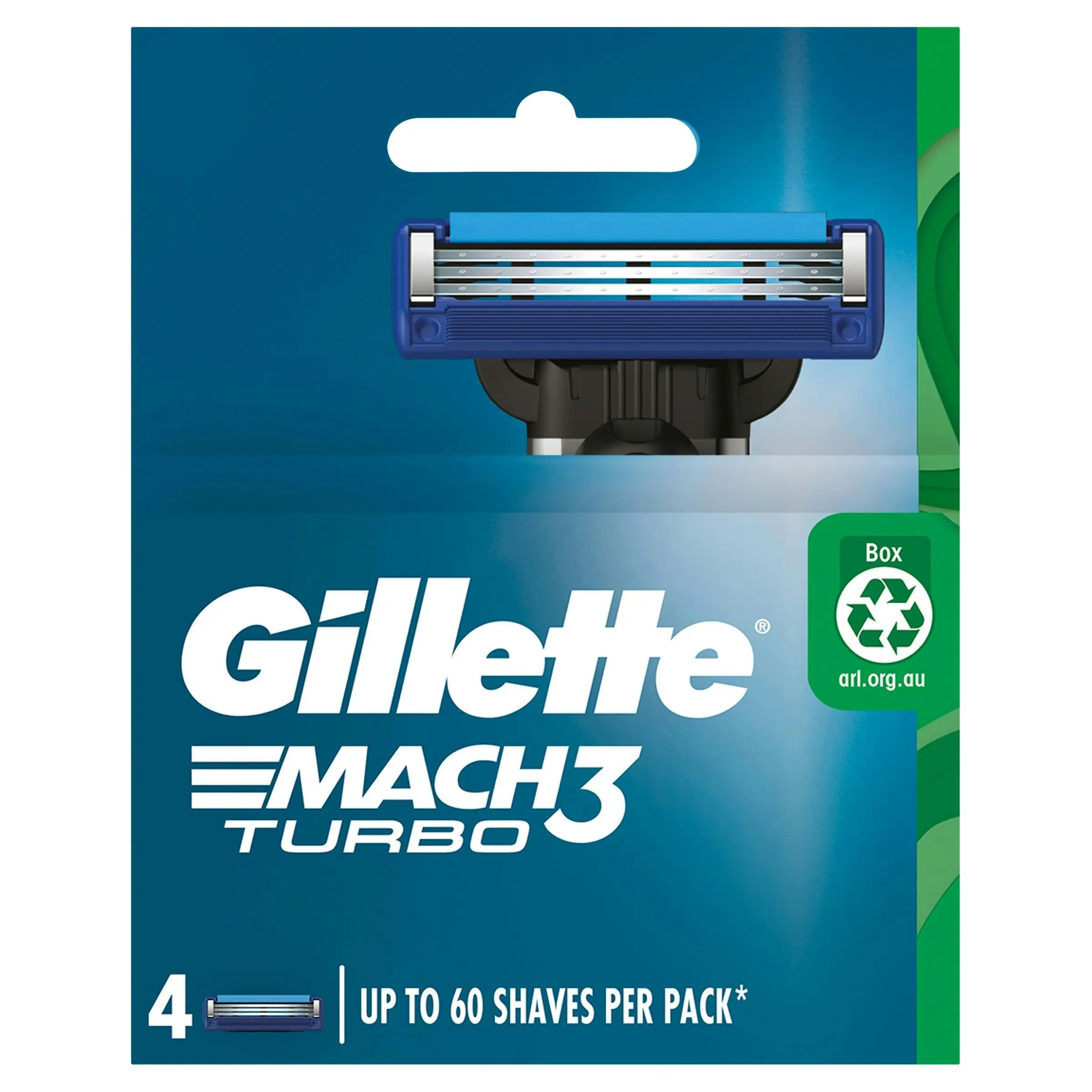 Gillette Mach3 Turbo 3D Replacement Cartridges 4 Pack