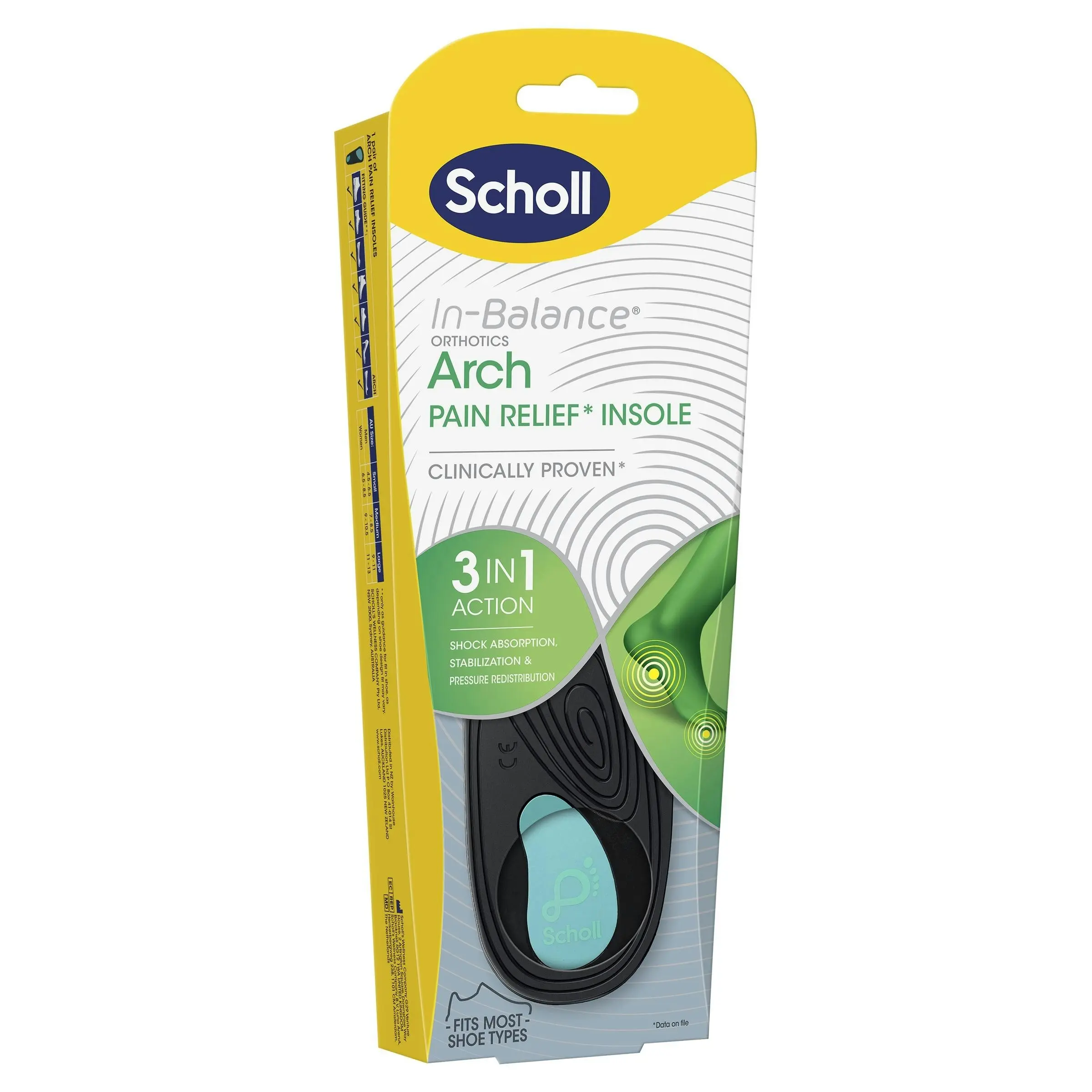 Scholl In-Balance Arch Orthotic Insole Large Size 9 - 11