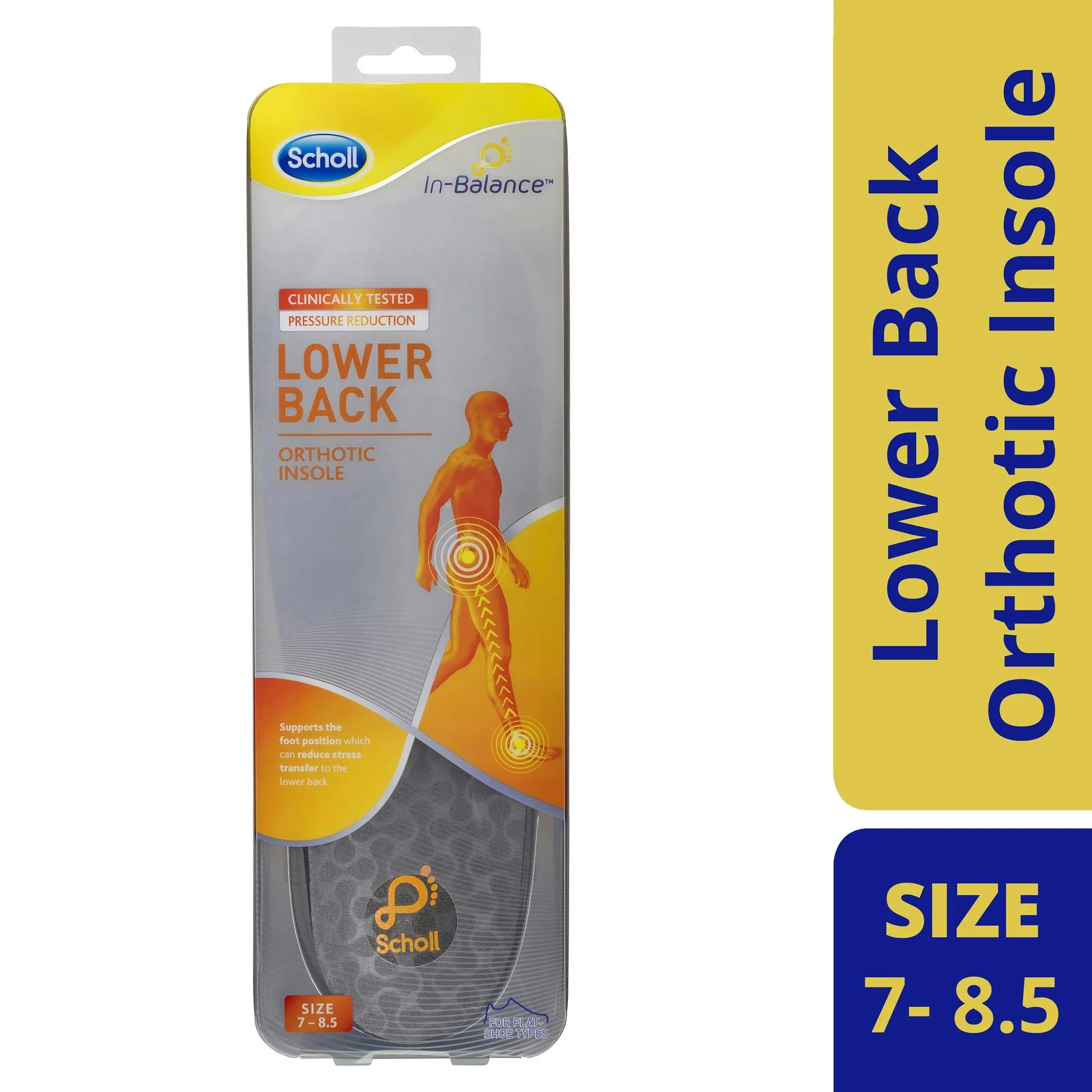 Scholl In-Balance Orthotic Lower Back Insole Medium Size 7 - 8.5 1 Pair