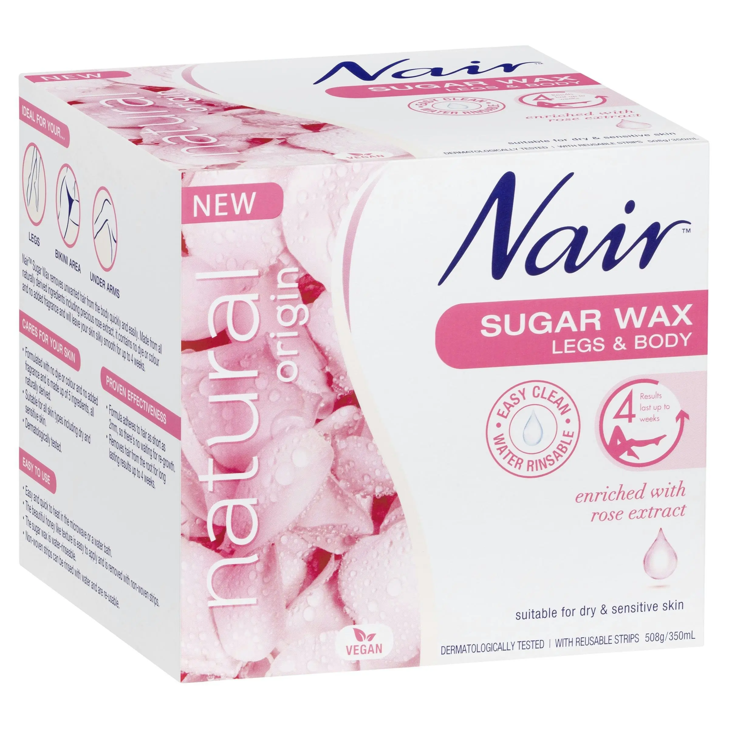 Nair Natural Origin Sugar Wax Rose 350ml