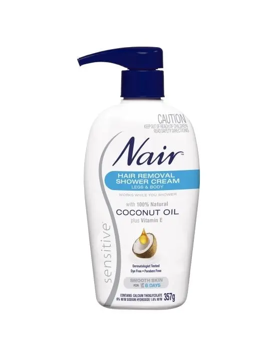 Nair Sensitive Hair Removal Shower Cream with Coconut Oil 357g