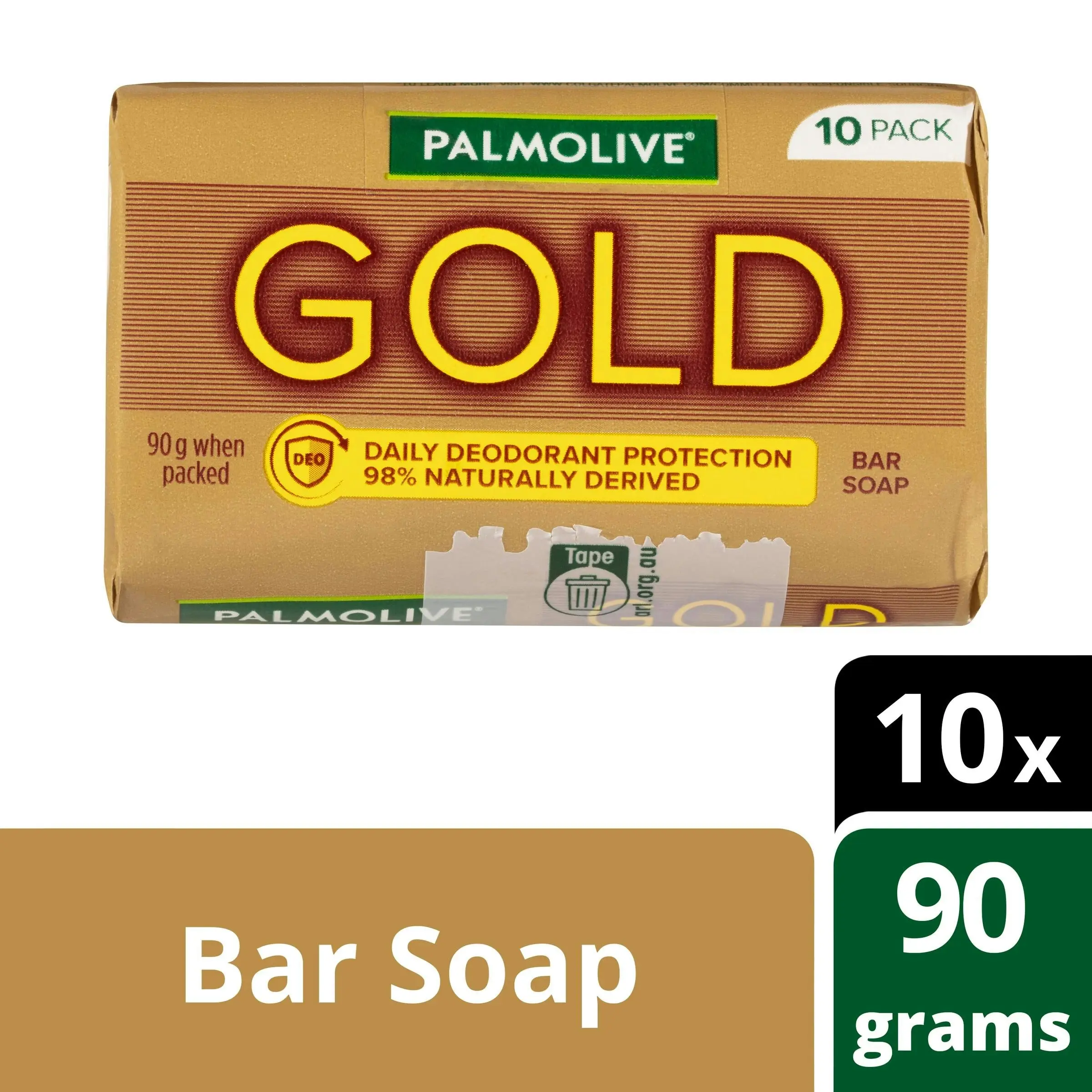 Palmolive Gold Bar Soap Daily Deodorant Protection 10 pack x 90g