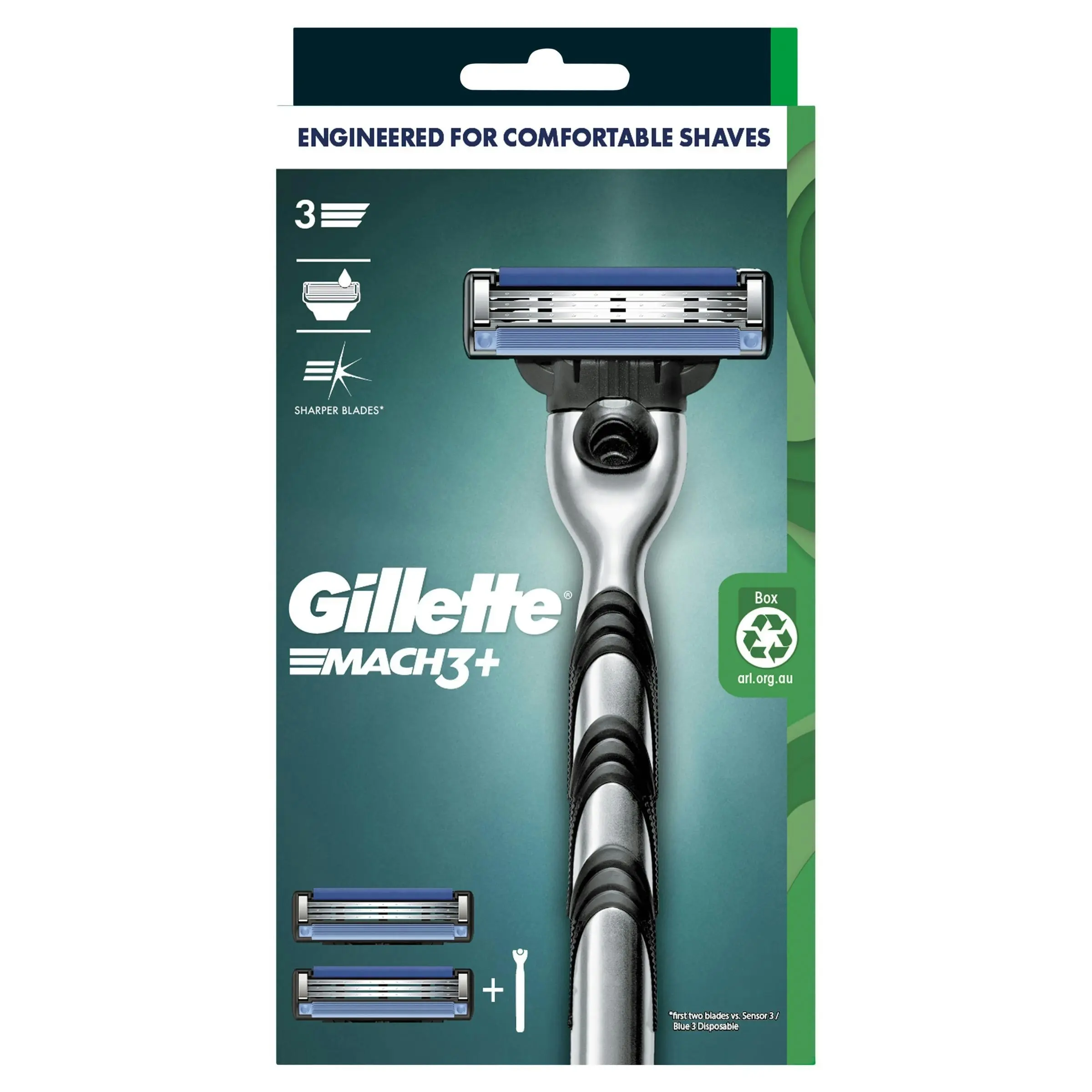 Gillette Mach3+ Razor 1 Handle + 2 Cartridges