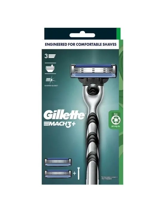 Gillette Mach3+ Razor 1 Handle + 2 Cartridges