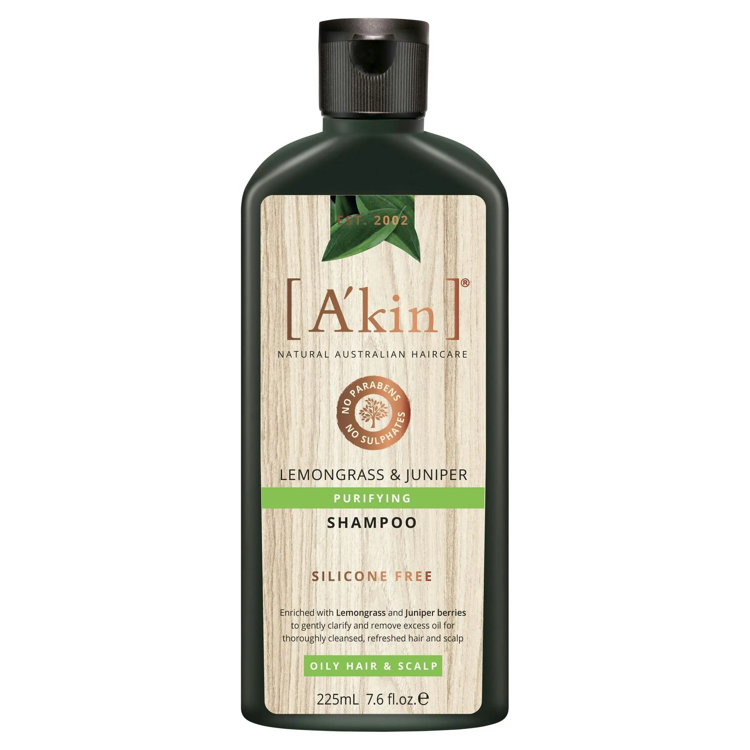 A'kin Purifying Lemongrass & Juniper Shampoo 225mL