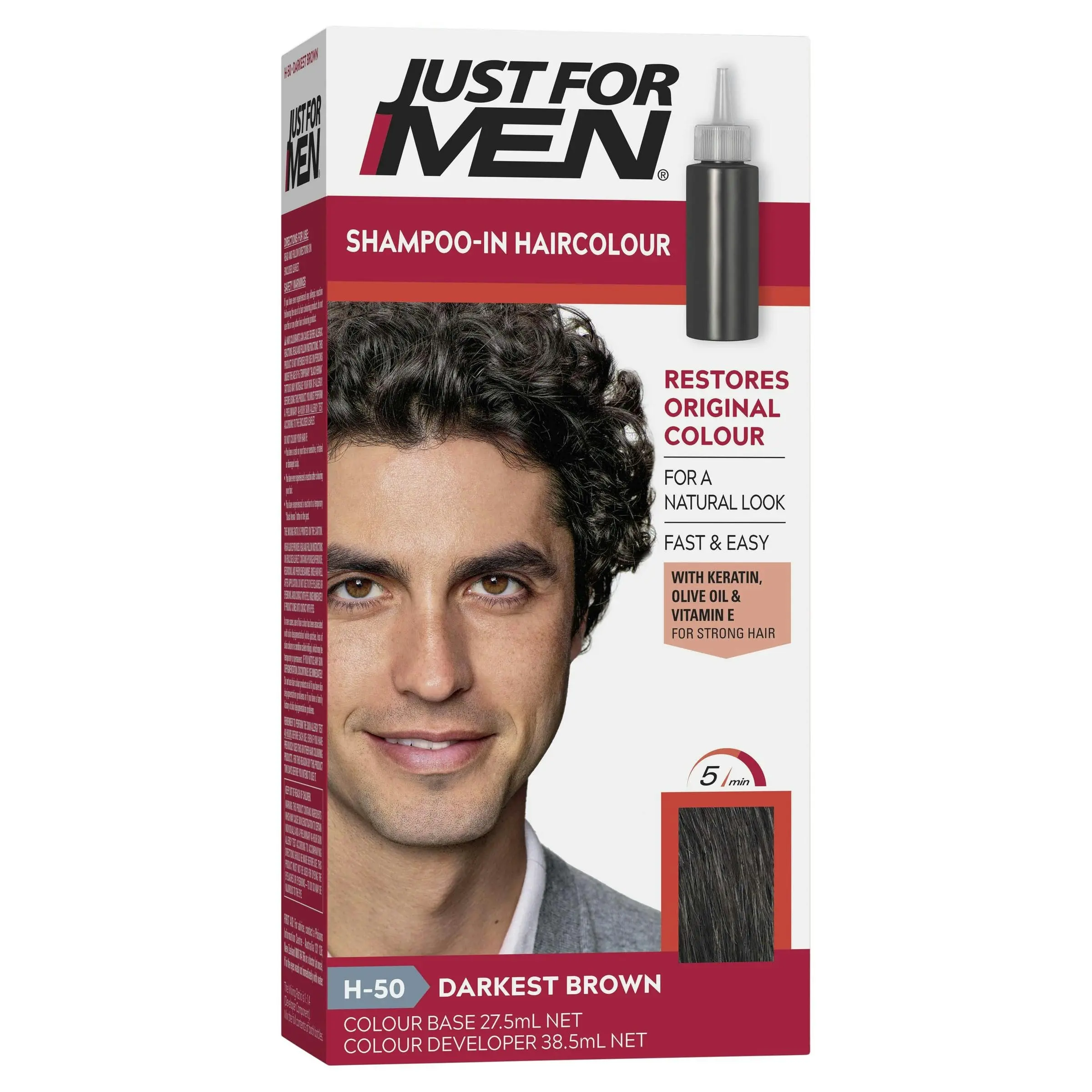 Just For Men Shampoo-In Haircolour 50 Darkest Brown