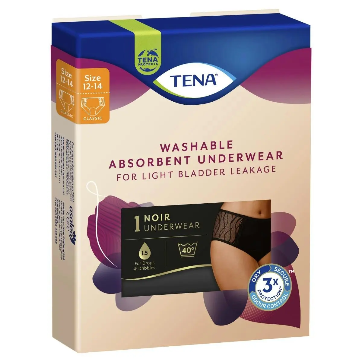 TENA Washable Absorbent Underwear Classic Size 12-14