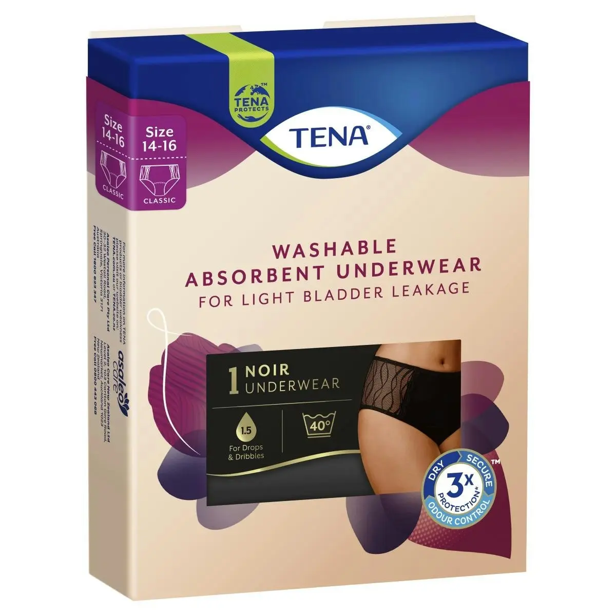 TENA Washable Absorbent Underwear Classic Size 14-16