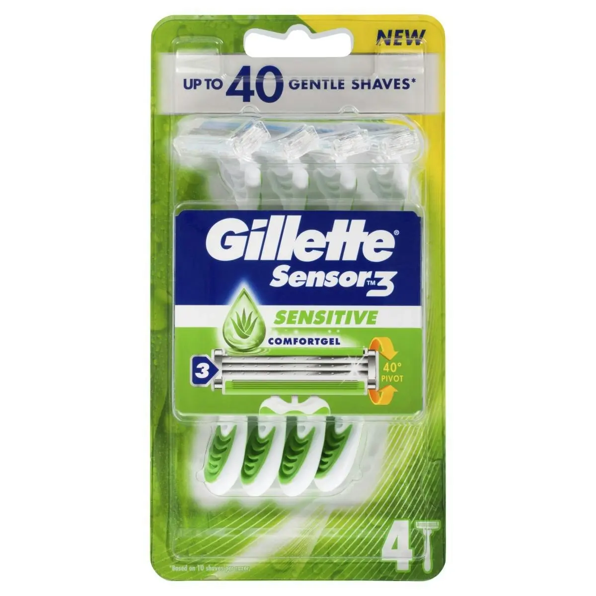 Gillette Sensor 3 Sensitive Disposable Razor 4 Pack