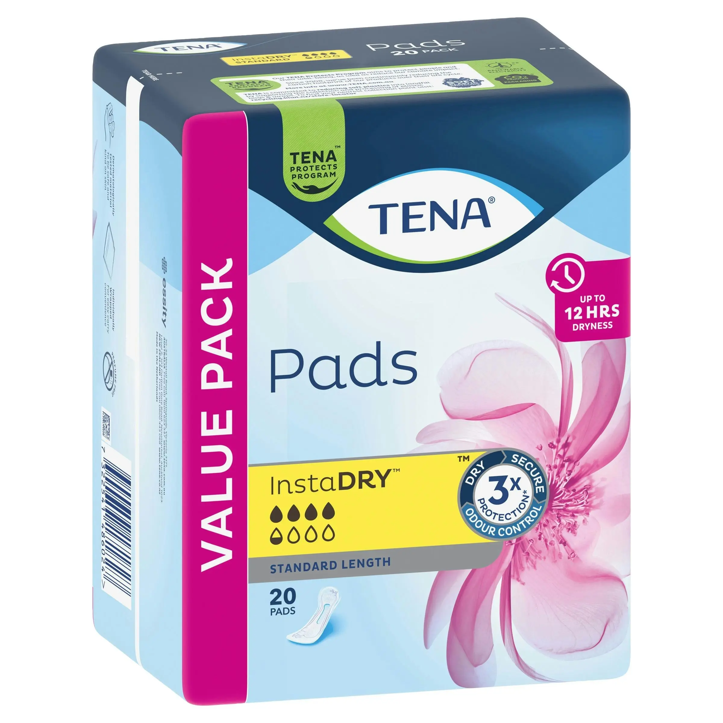 TENA Pads InstaDRY Standard Length 20 Pads