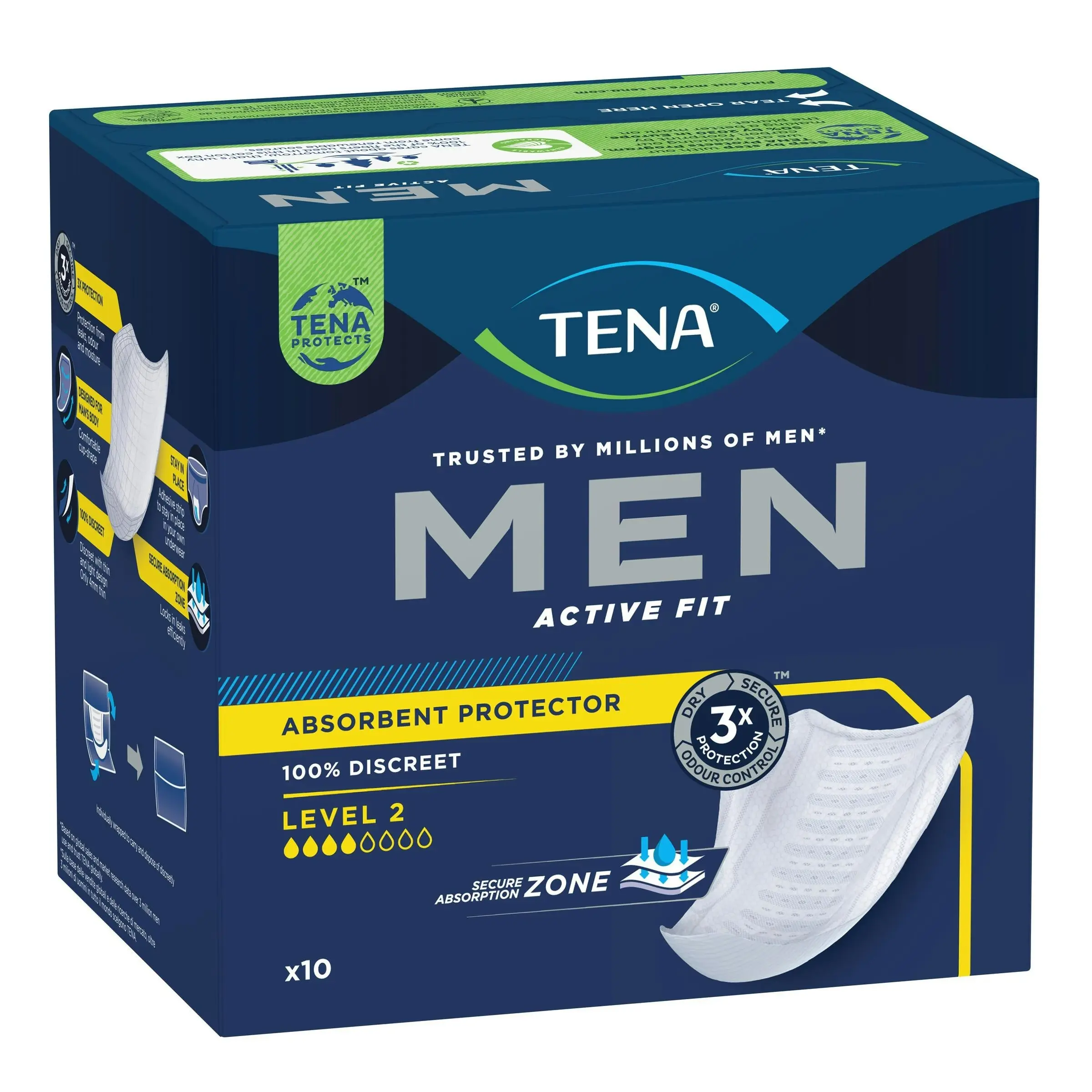 TENA Men Absorbent Protector Level 2 Medium 10 Pack