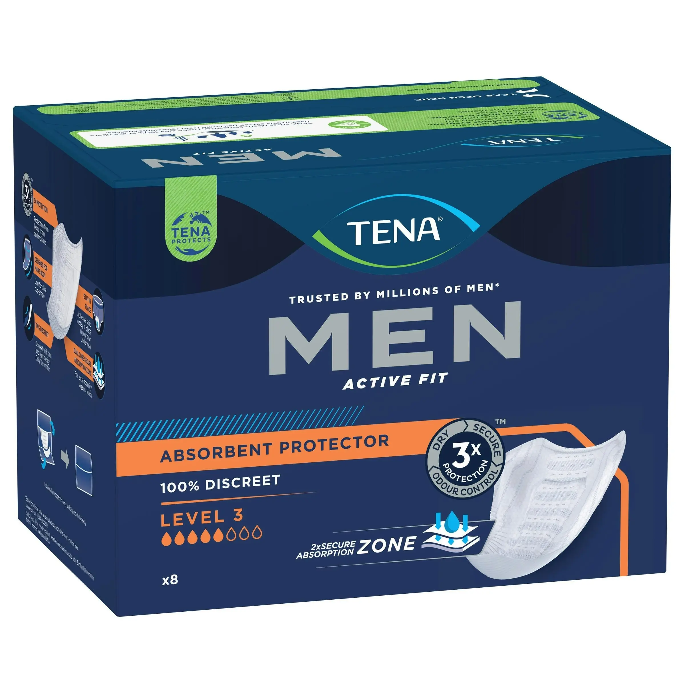 TENA Men Absorbent Protector Level 3 Super 8 Pack