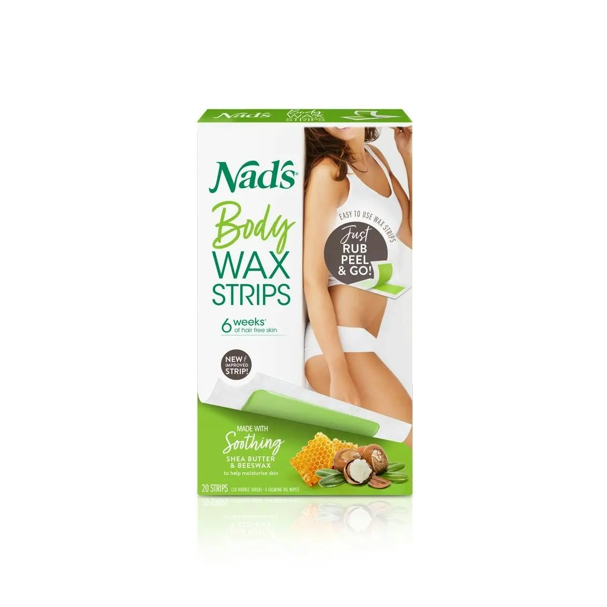 Nad's Body Wax Strips for Normal Skin 20 Strips