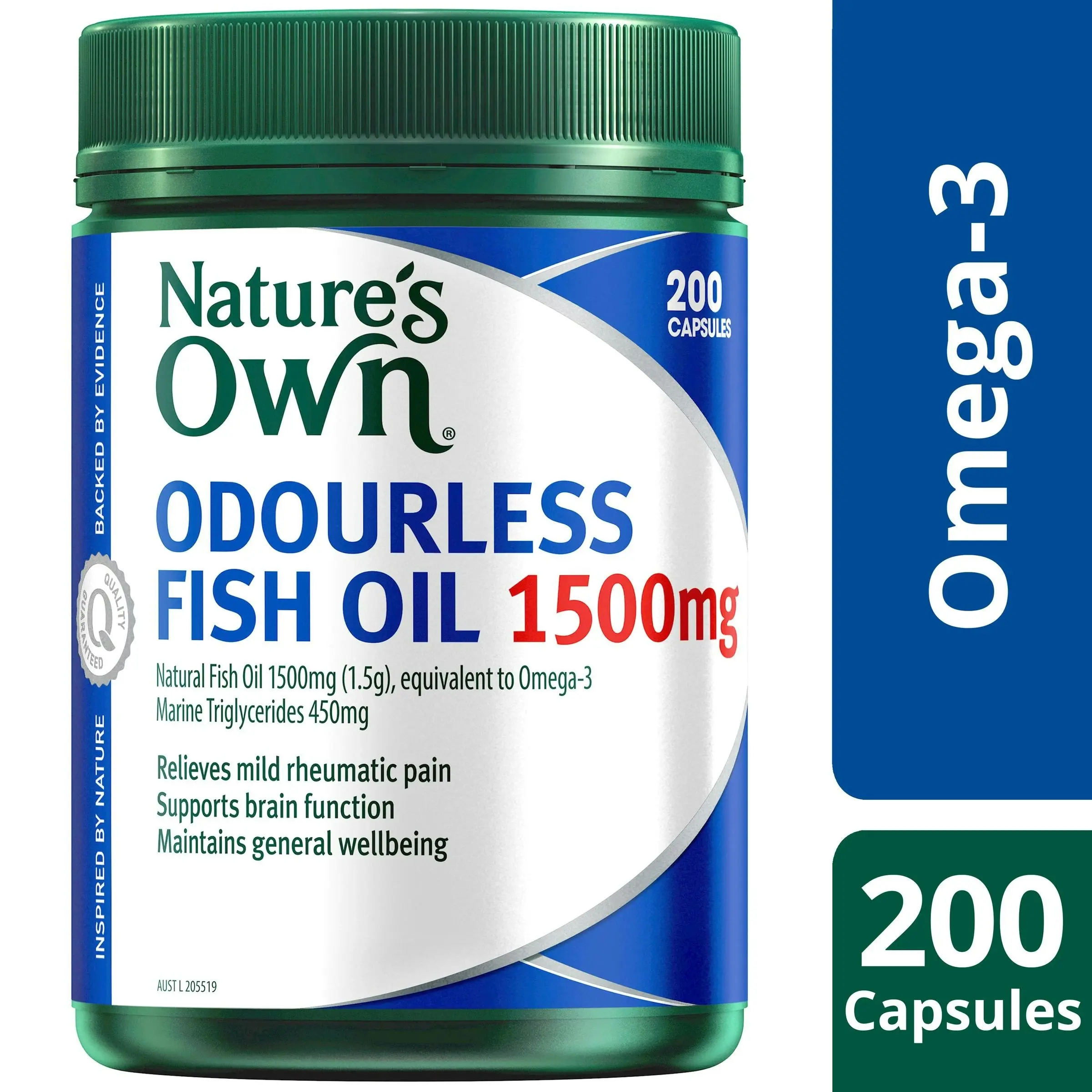 Nature's Own Odourless Fish Oil 1500Mg 200 Capsules