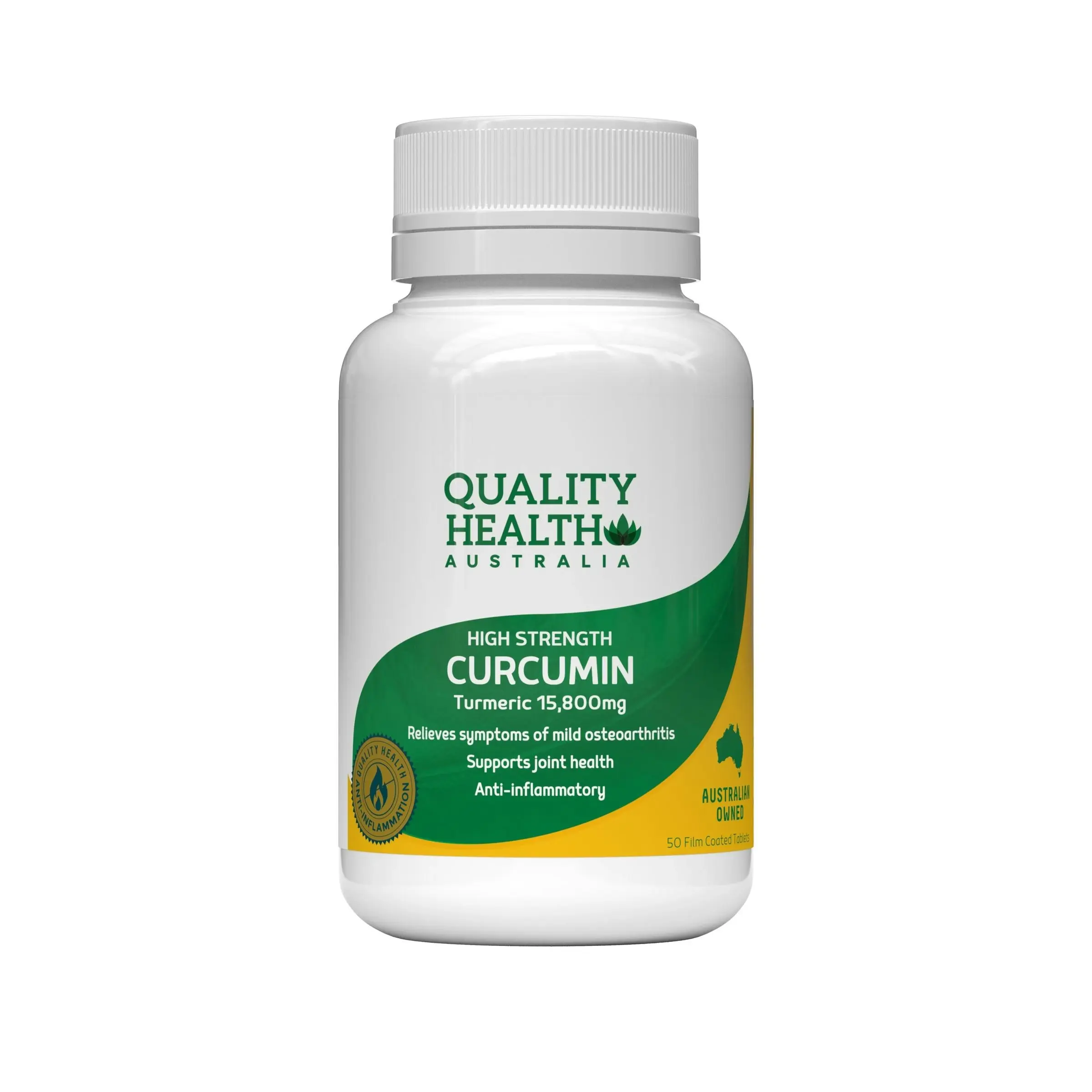 Quality Health High Strength Curcumin 15,800mg 50 Tablets