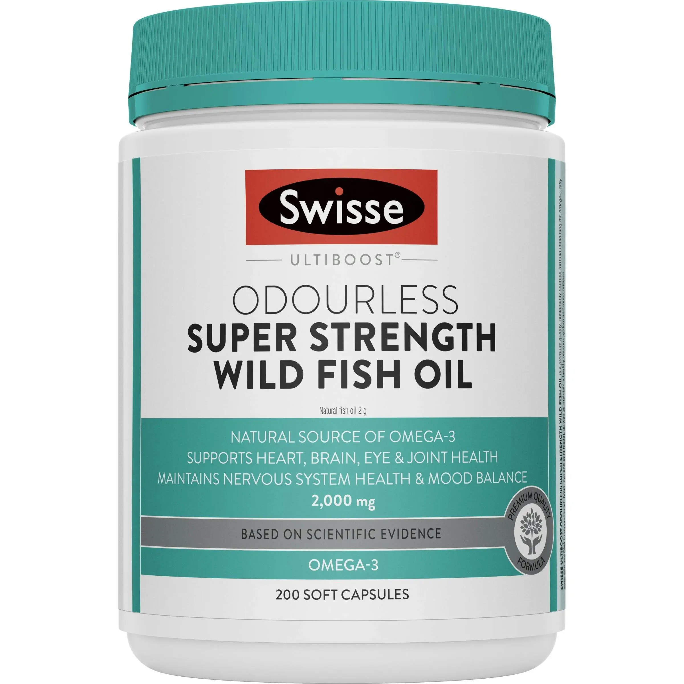 Swisse Odourless Super Strength Wild Fish Oil 2000mg 200 Capsules