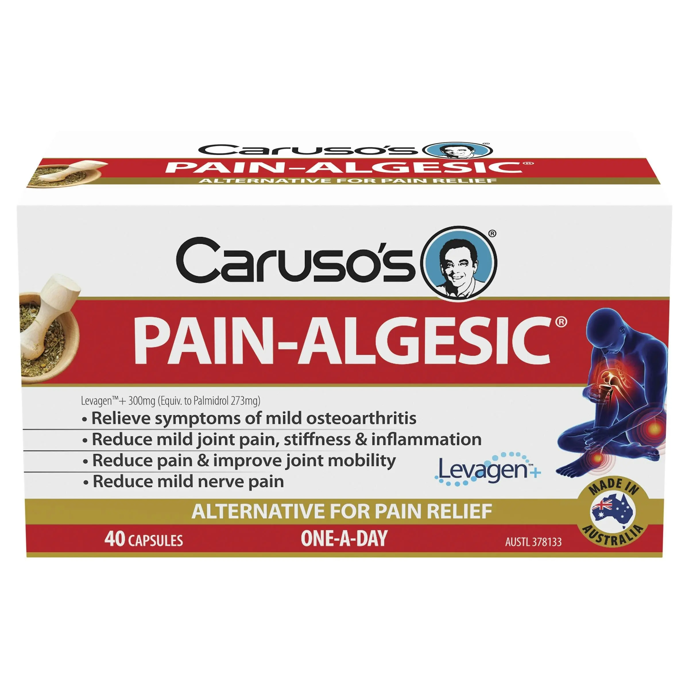 Caruso's Natural Health Pain-Algesic For Joints 40 Capsules