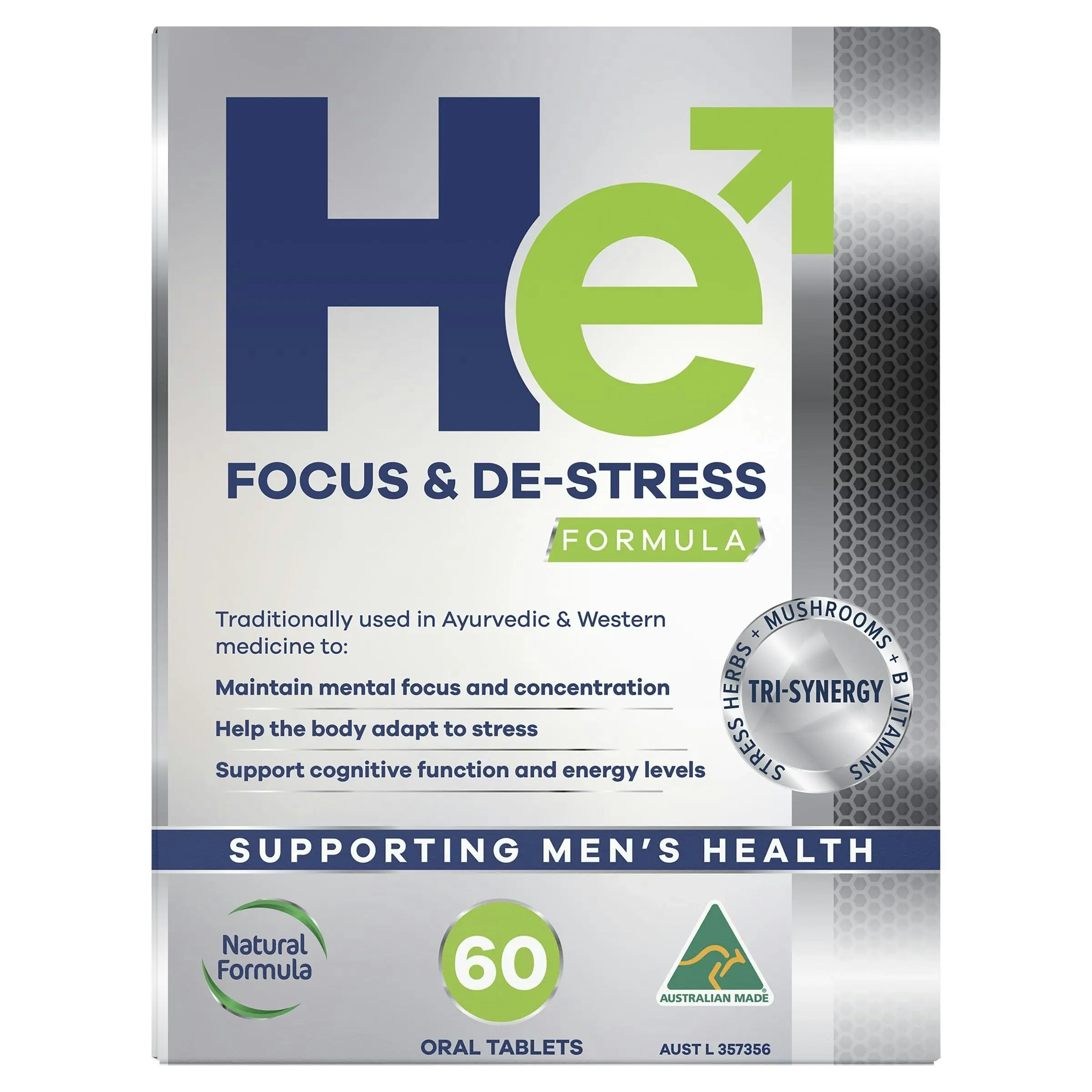 Martin & Pleasance He Focus & De-Stress Formula 60 Tablets