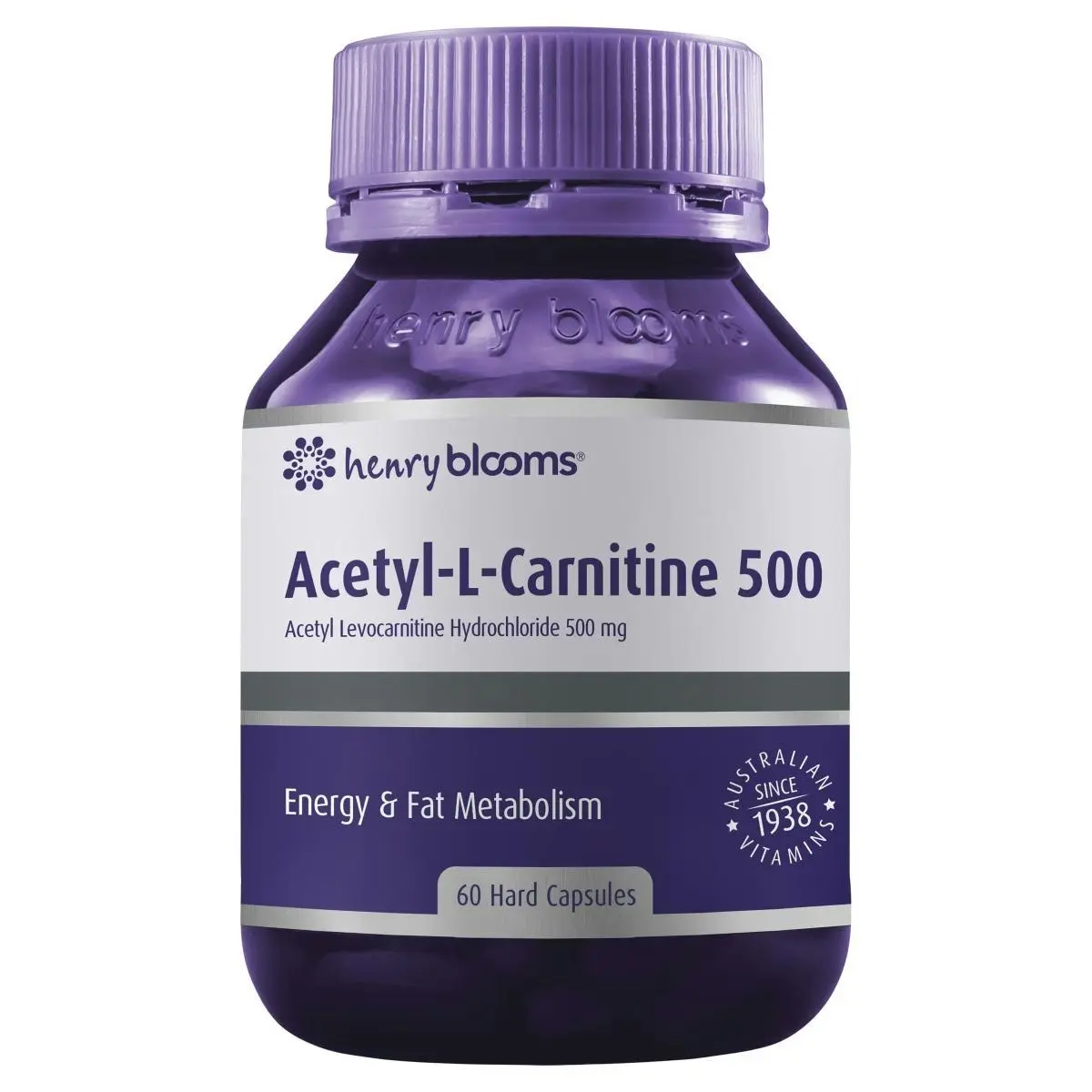 Henry Blooms Acetyl L-Carnitine 500 60 Vege Capsules