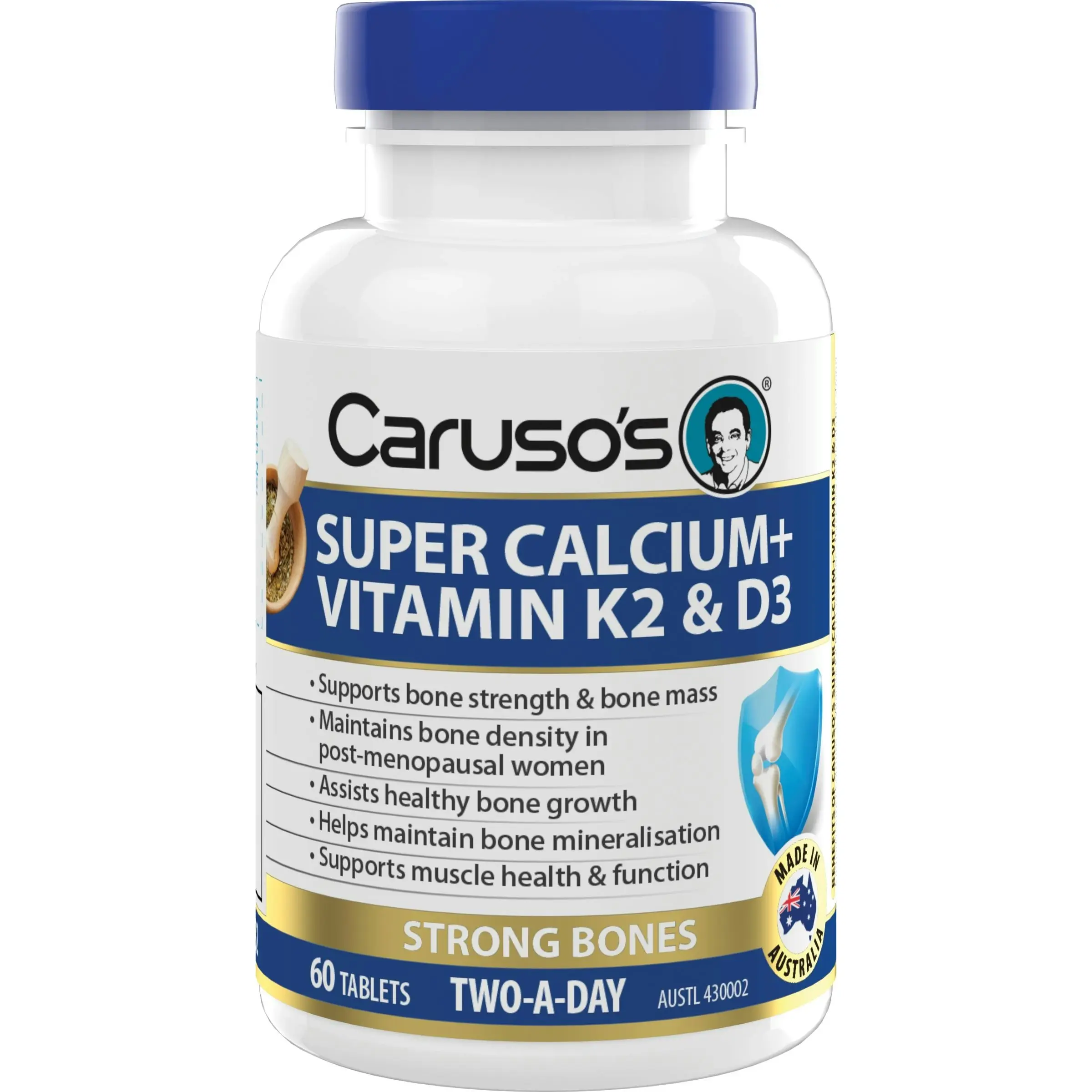 Caruso's Natural Health Calcium + K2 + D3 60 Capsules