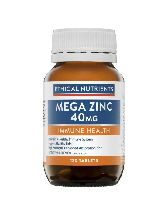 Ethical Nutrients Mega Zinc 40mg 120 Tablets