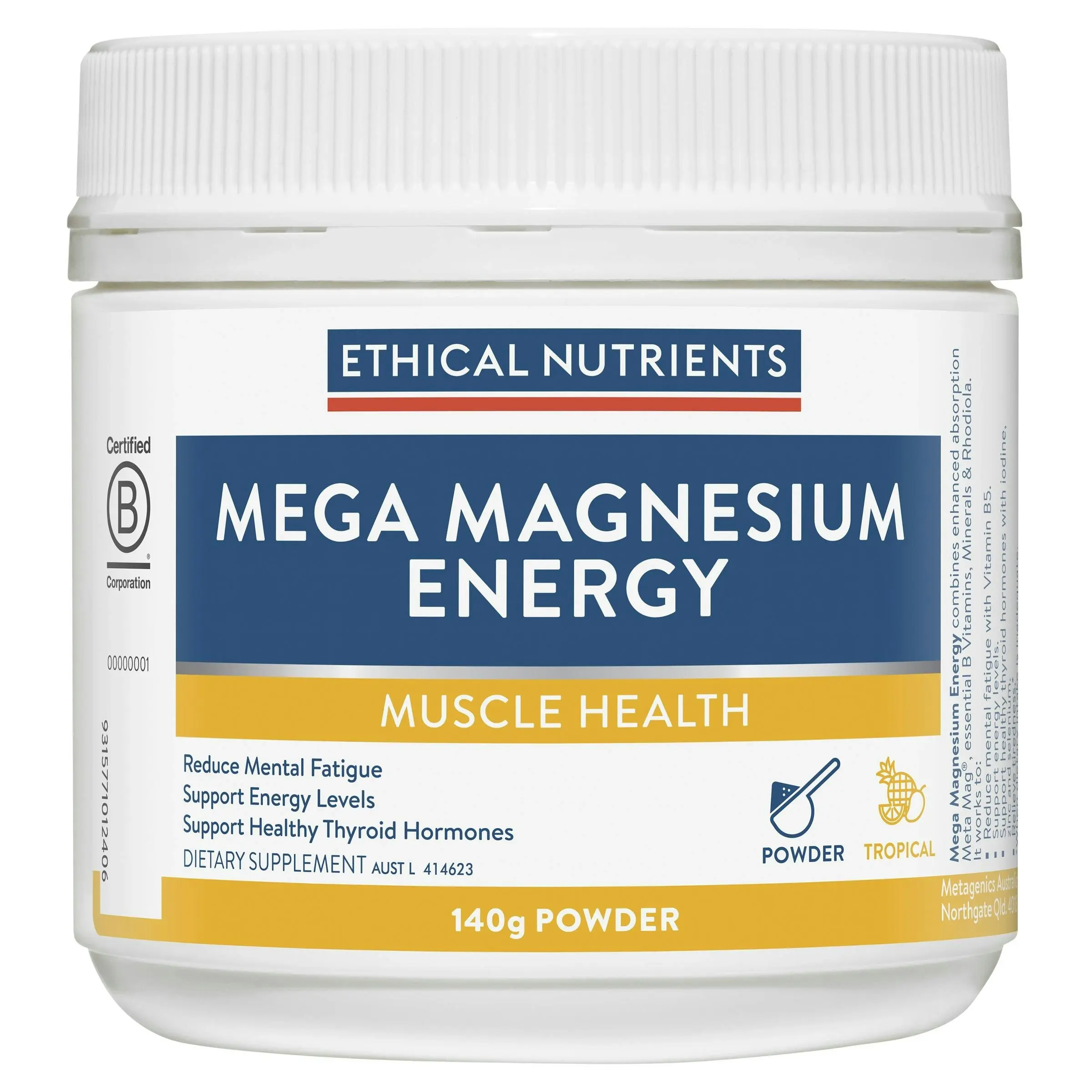 Ethical Nutrients Mega Magnesium Energy Powder 140g