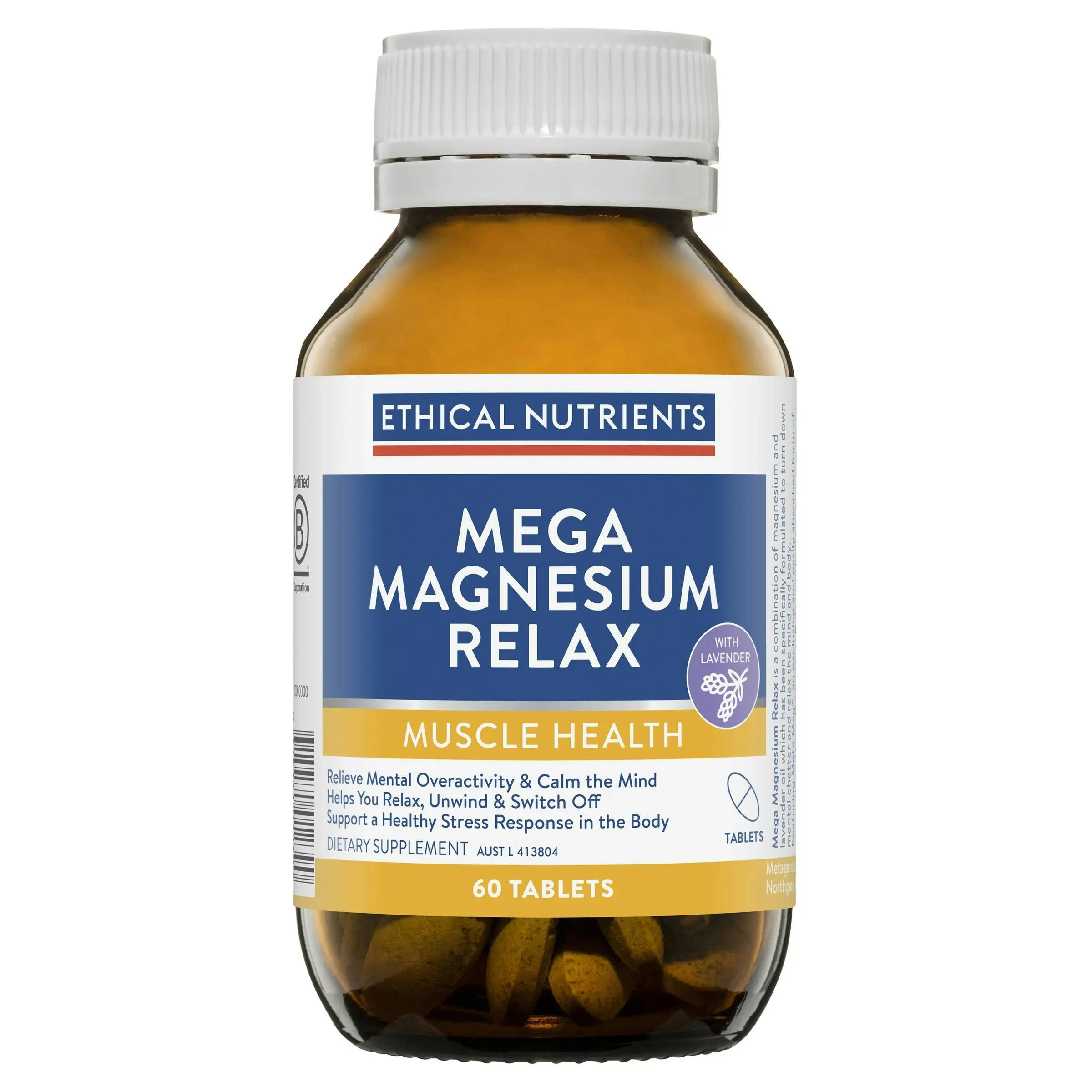 Ethical Nutrients Mega Magnesium Relax Muscle Health 60 Tablets