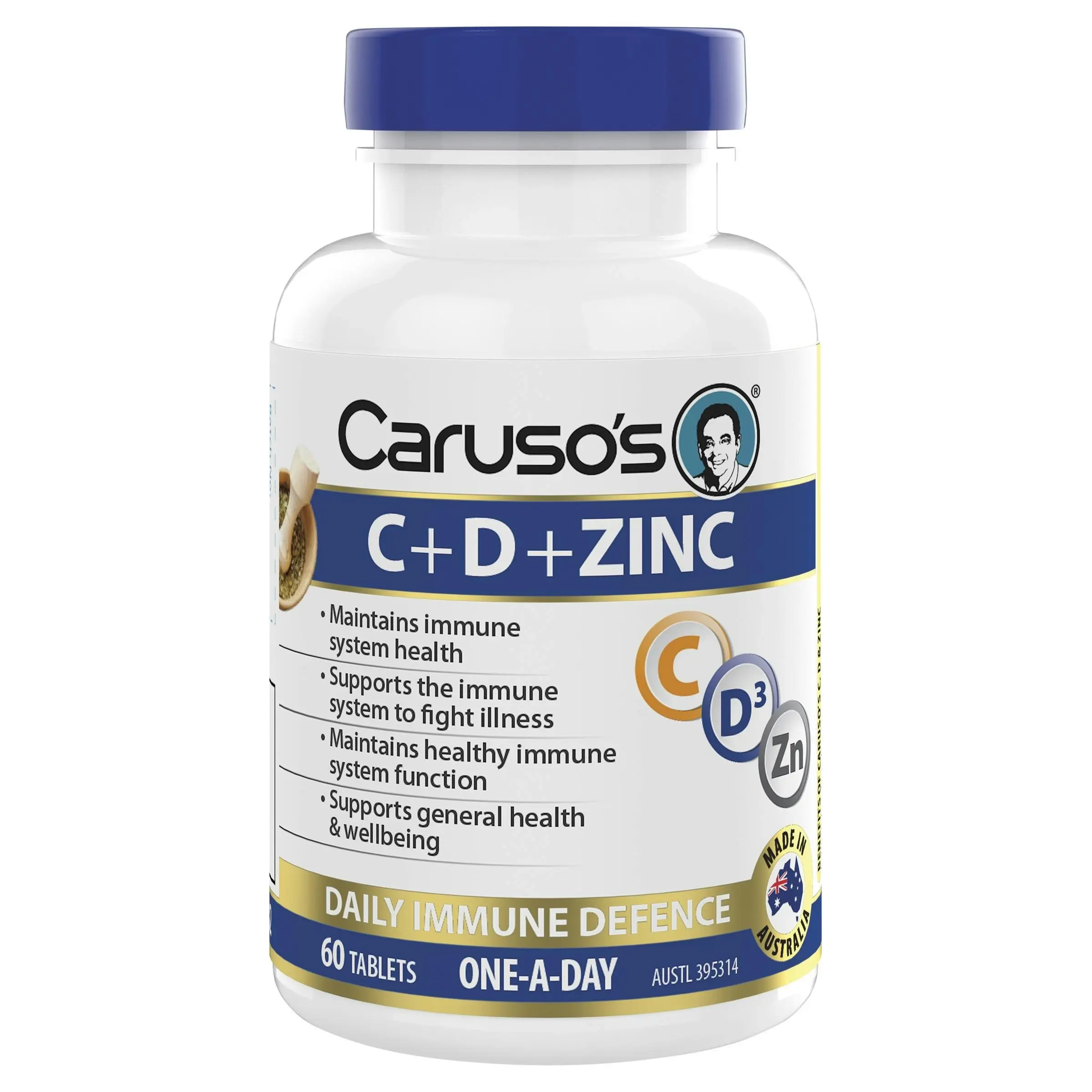 Caruso's Natural Health C + D + Zinc 60 Tablets