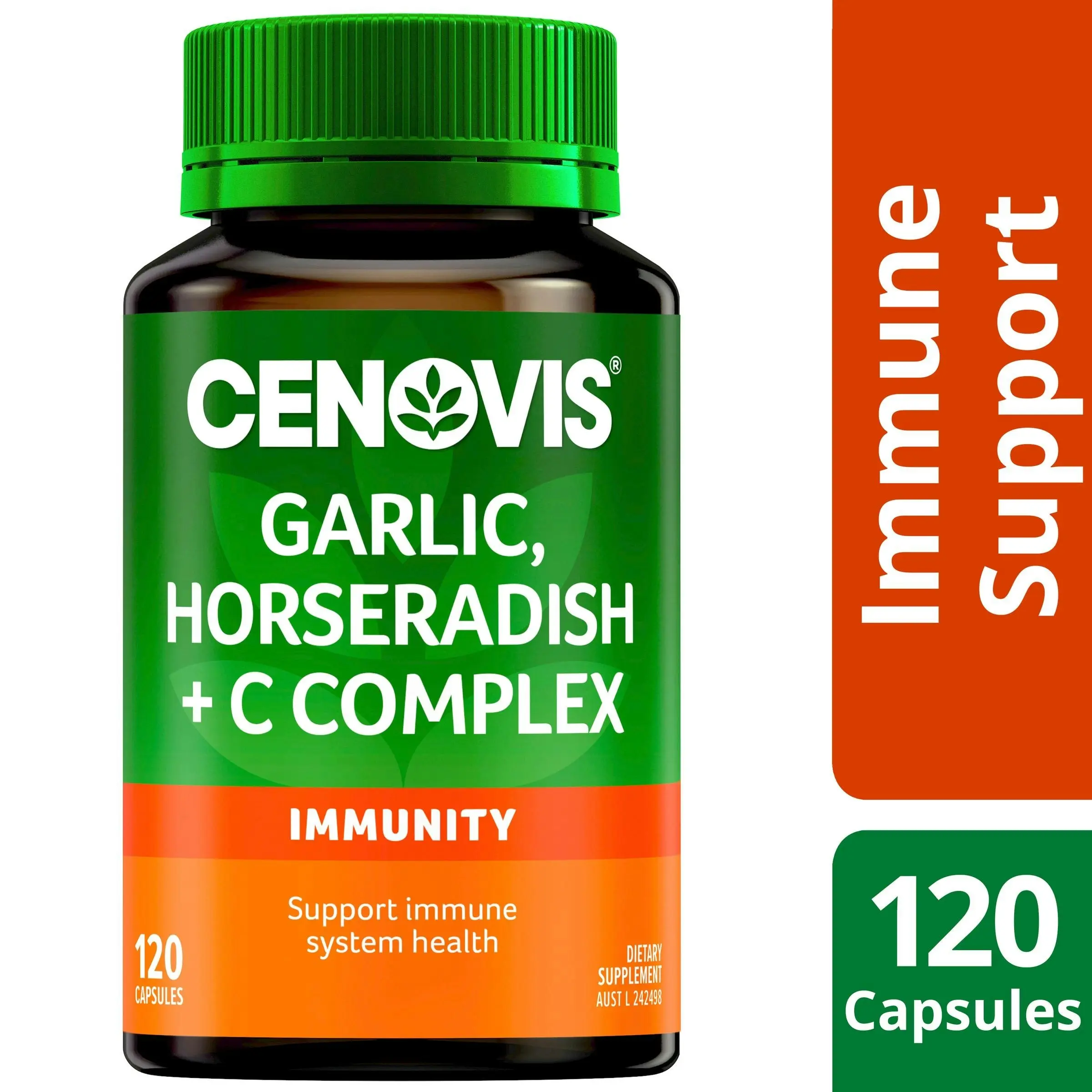 Cenovis Garlic, Horseradish + C Complex 120 Capsules