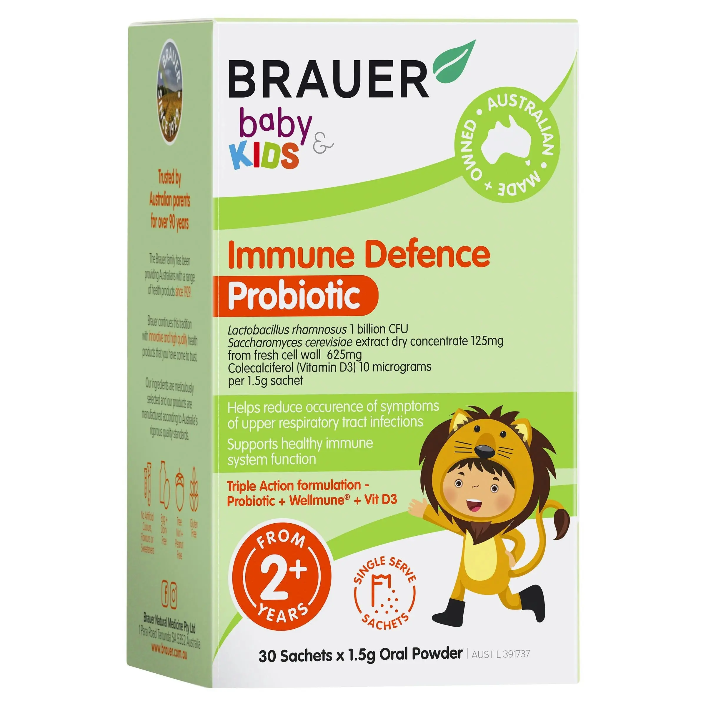 Brauer Baby & Kids Immune Defence Probiotic for Kids 30 Sachets