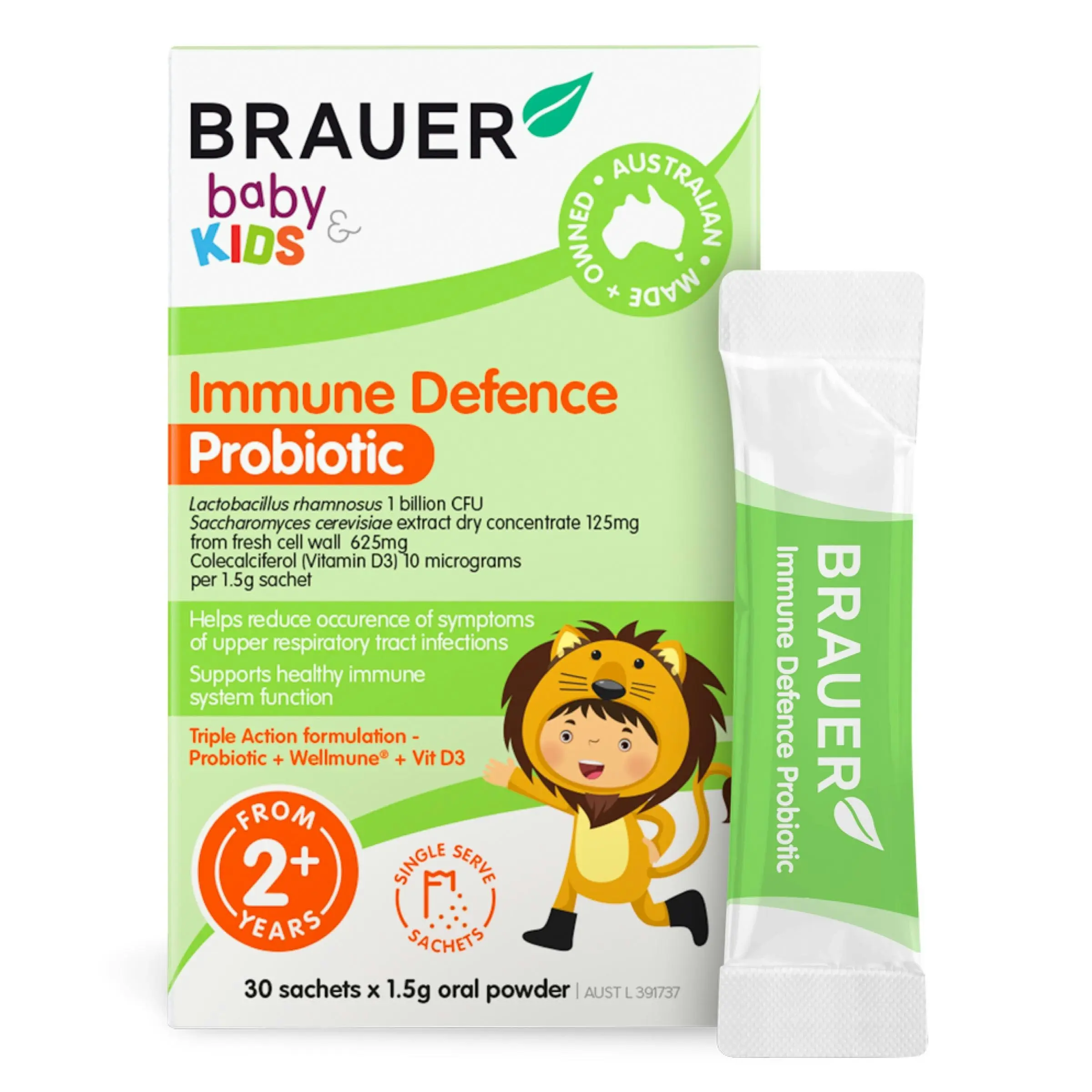 Brauer Baby & Kids Immune Defence Probiotic for Kids 30 Sachets