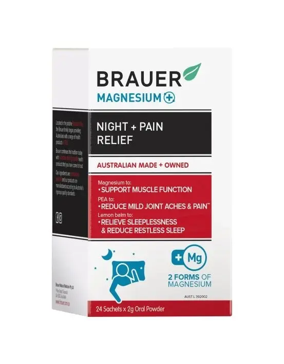 Brauer Magnesium+ Night + Pain Relief 24 Sachets