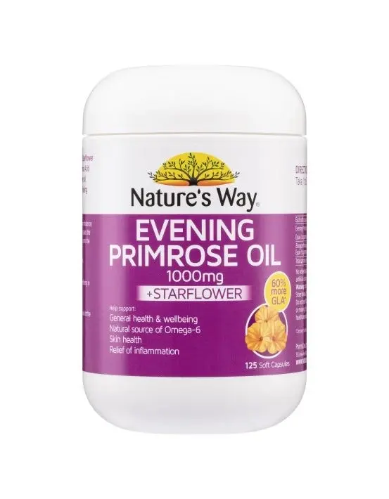 Nature's Way Evening Primrose Oil 1000mg Plus Starflower 125 Soft Capsules