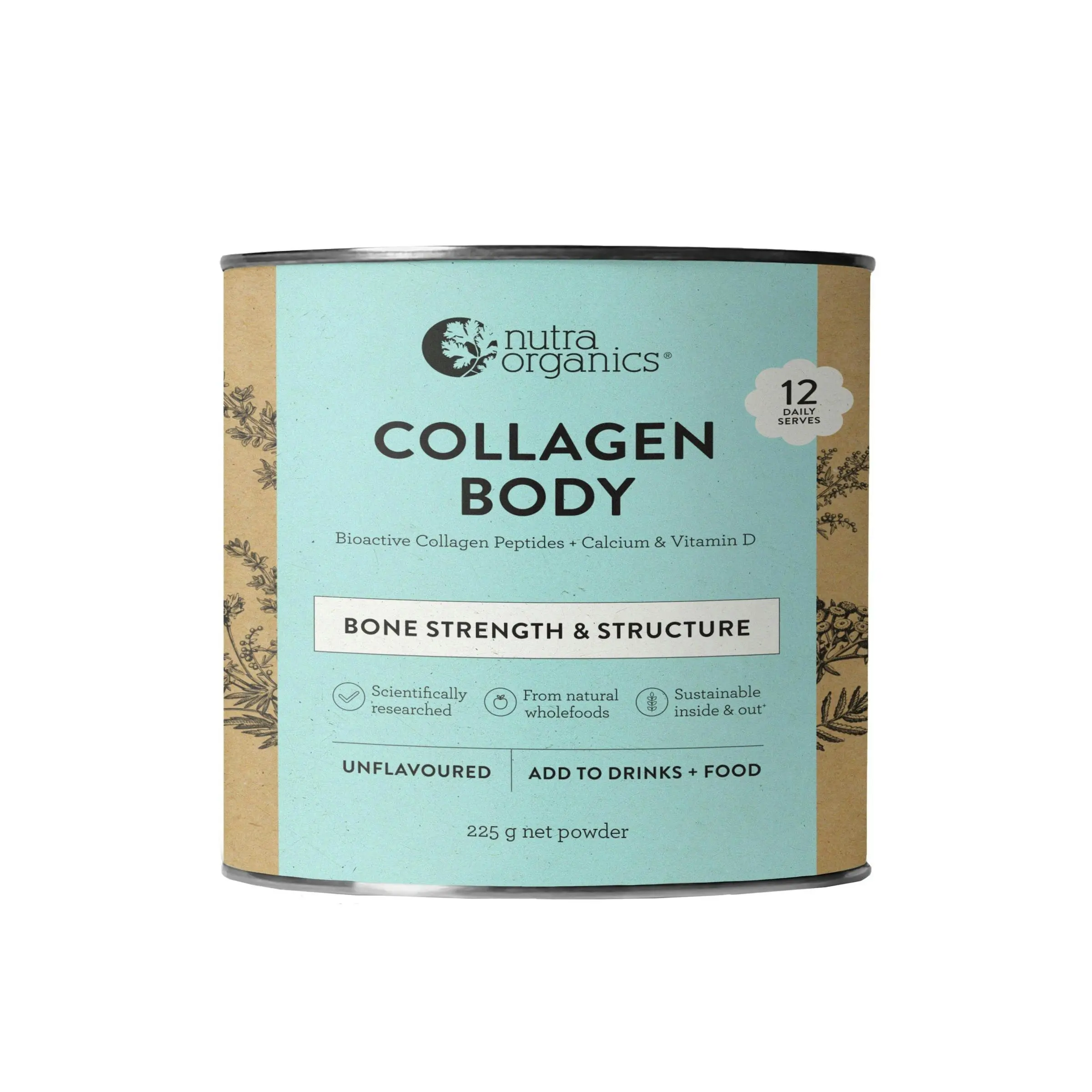 Nutra Organics Collagen Body Bone Strength & Structure 225g