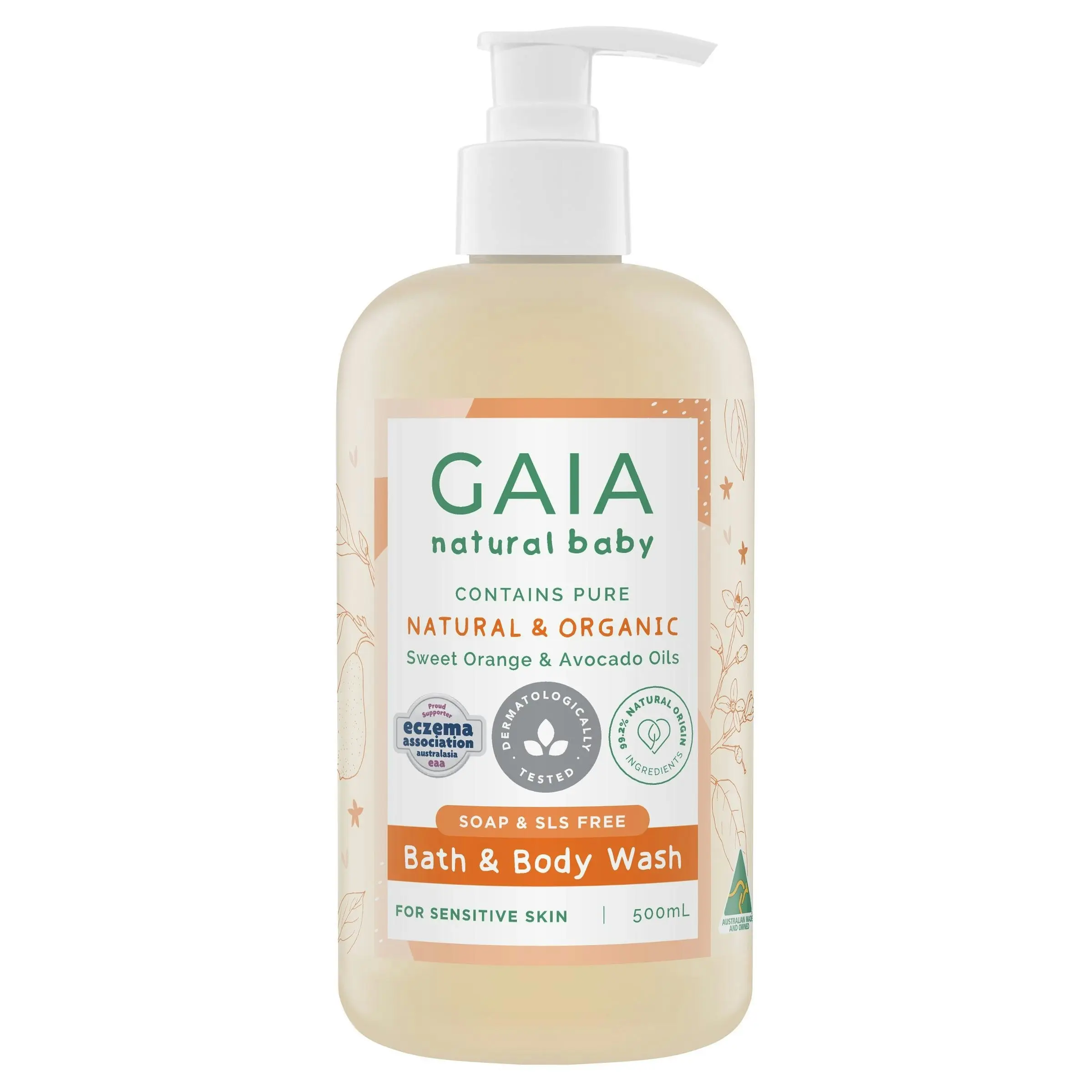 Gaia Natural Baby Bath & Body Wash 500mL