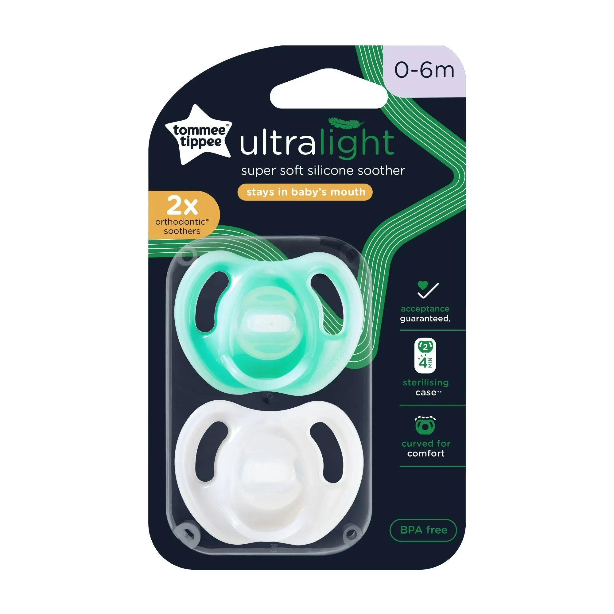 Tommee Tippee Ultra Light Soother 0-6m 2 Pack