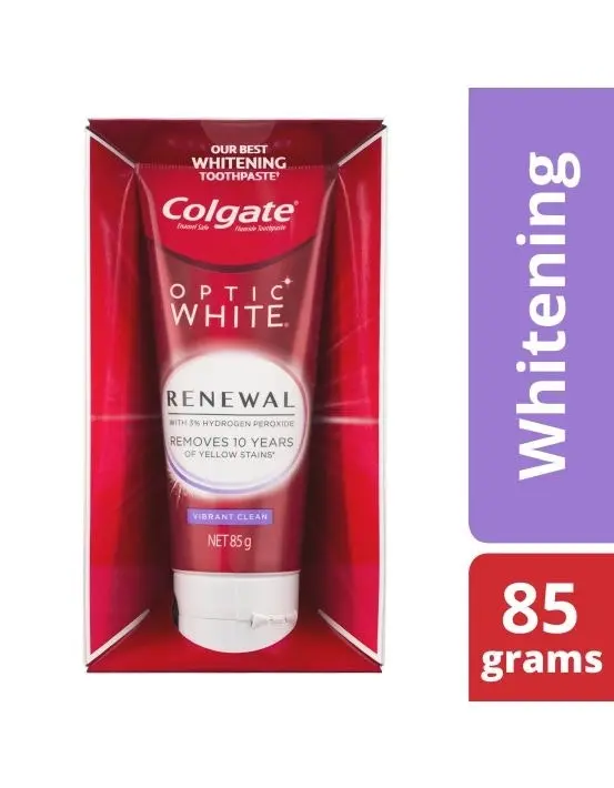 Colgate Optic White Renewal Teeth Whitening Toothpaste Vibrant Clean With Hydrogen Peroxide 85g