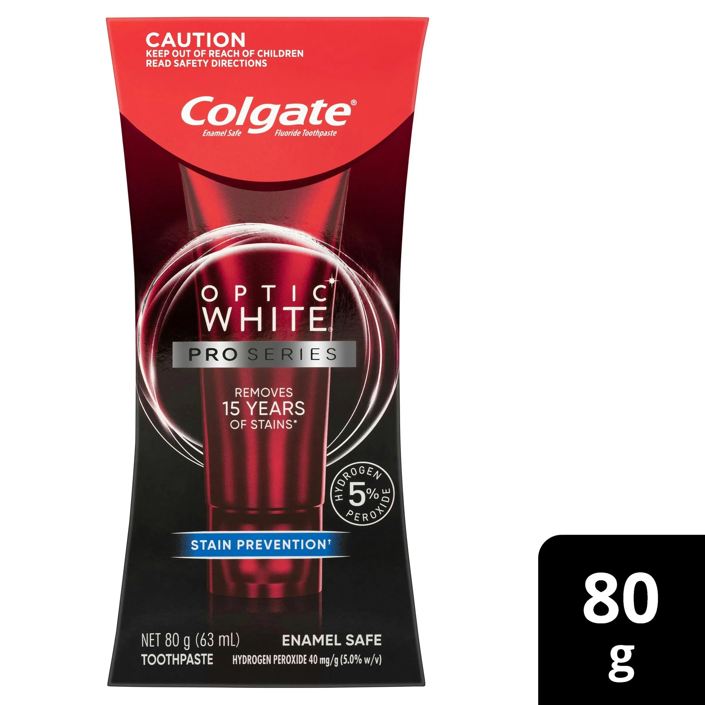 Colgate Optic White Pro Series 5% Hydrogen Peroxide Teeth Whitening Toothpaste 80g