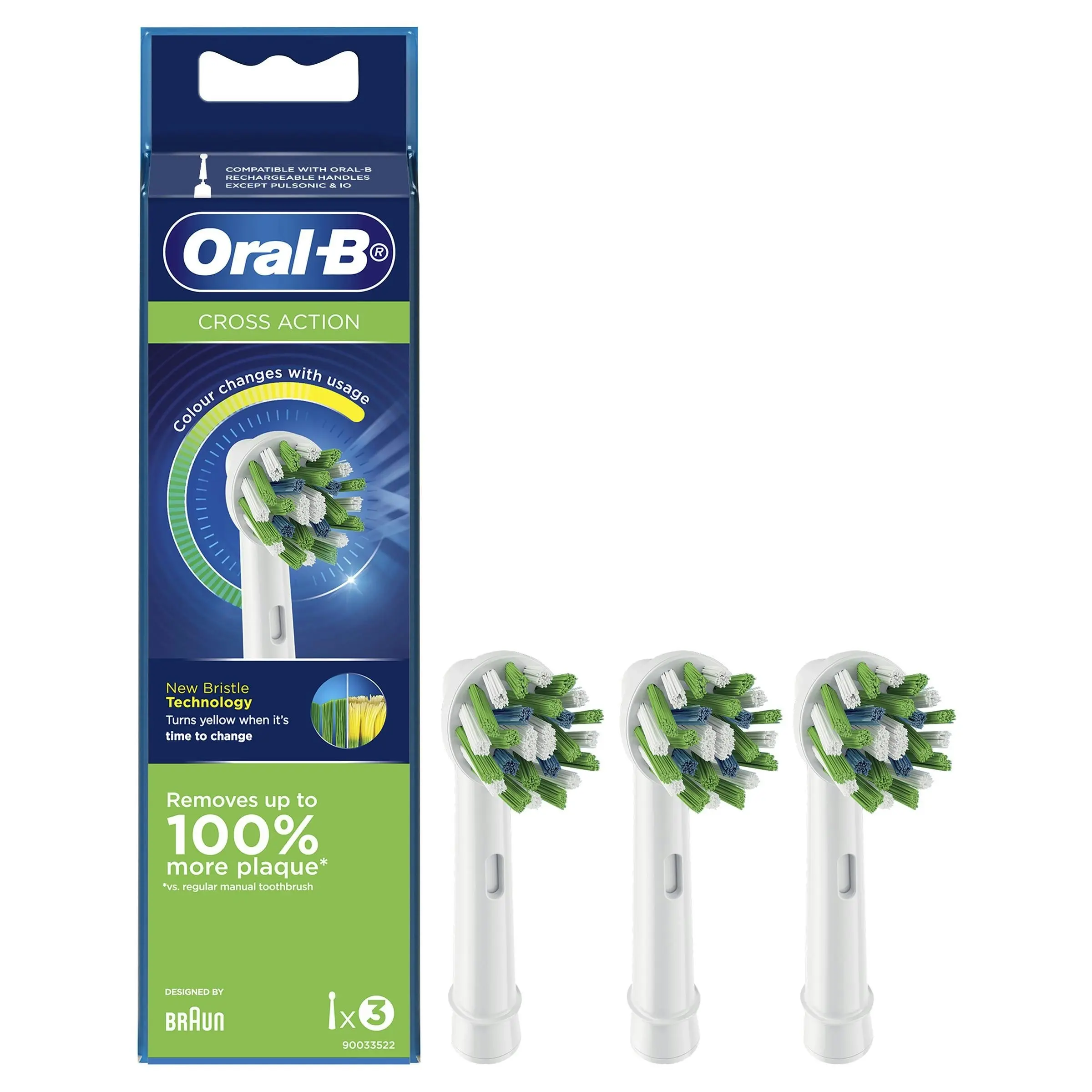 Oral B Cross Action Replacement Brush Heads 3 Count